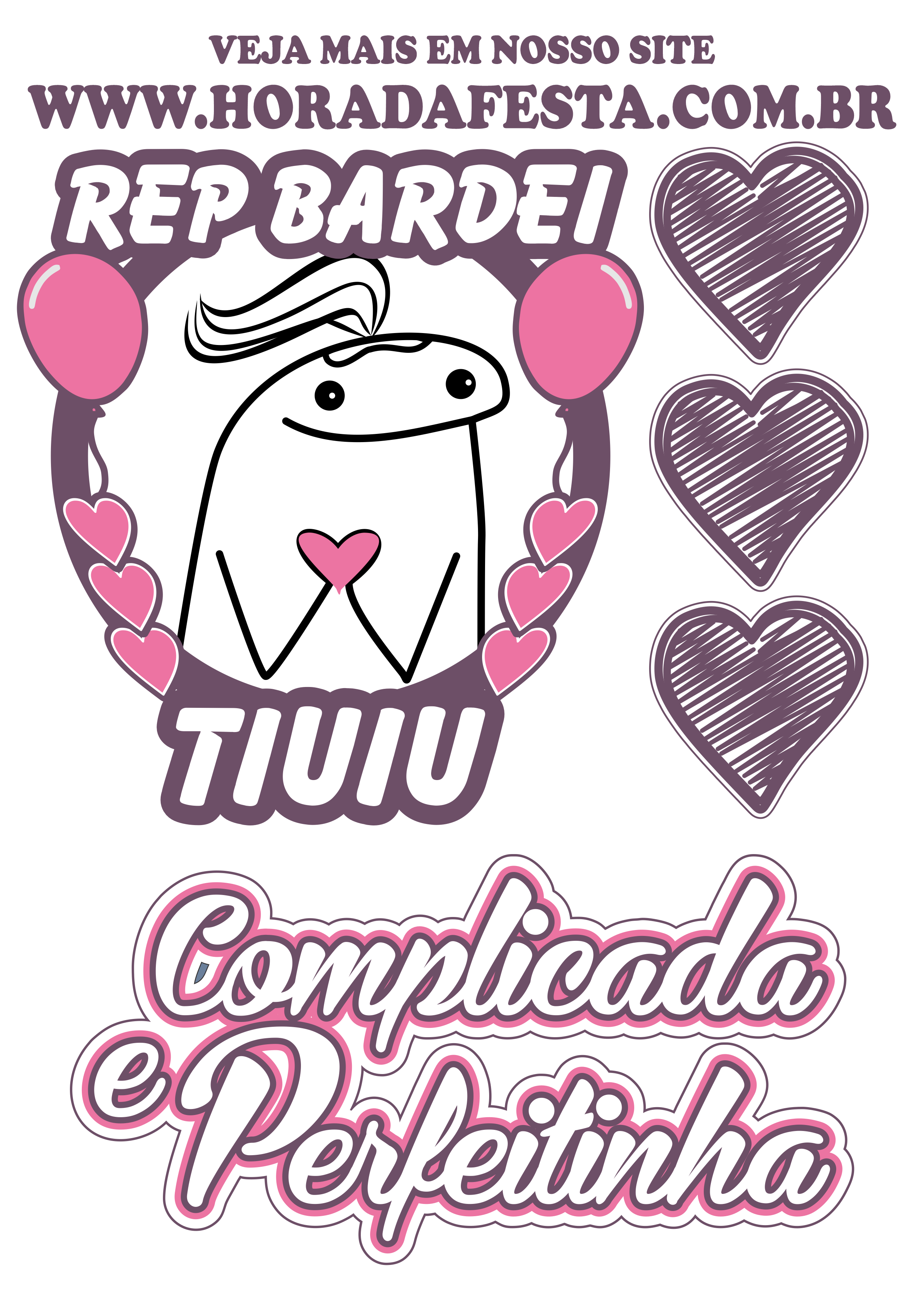 Topo De Bolo Flork Meme Bento Cake Topper Rep Bardei Tiu iu no