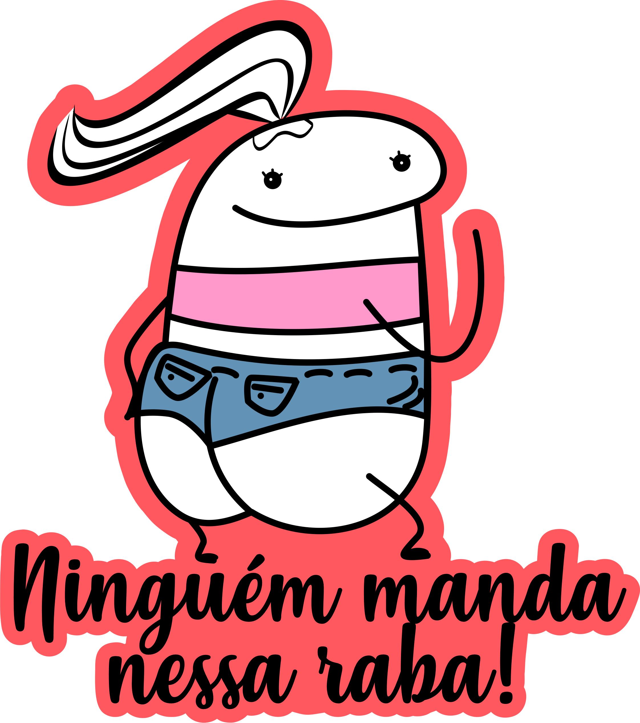 Flork Coração PNG: Figurinha para Imprimir