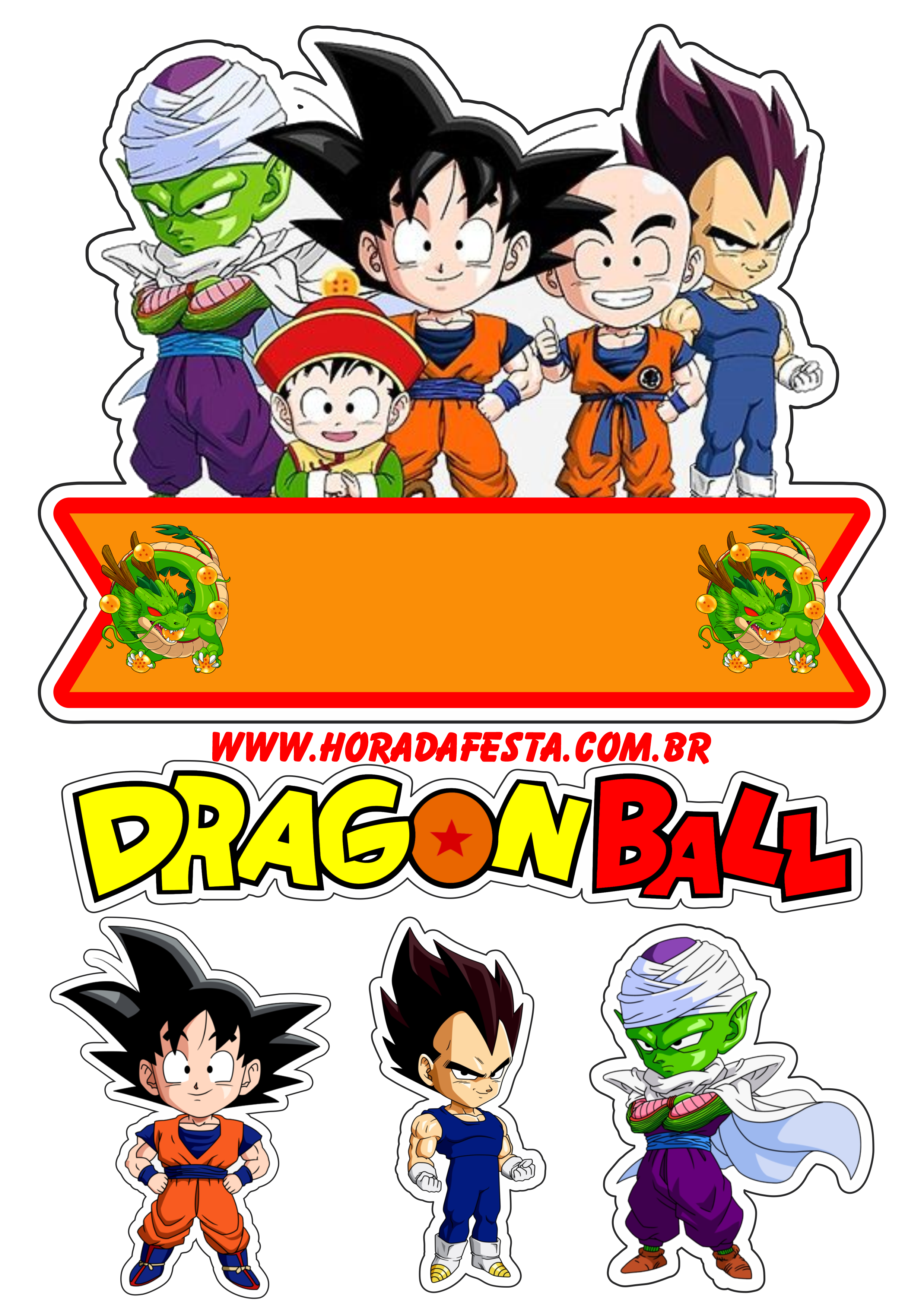 Kit Festa Dragon Ball Z para imprimir 8  Decoração de festa dragon ball z,  Adesivos para tubetes, Tag para imprimir