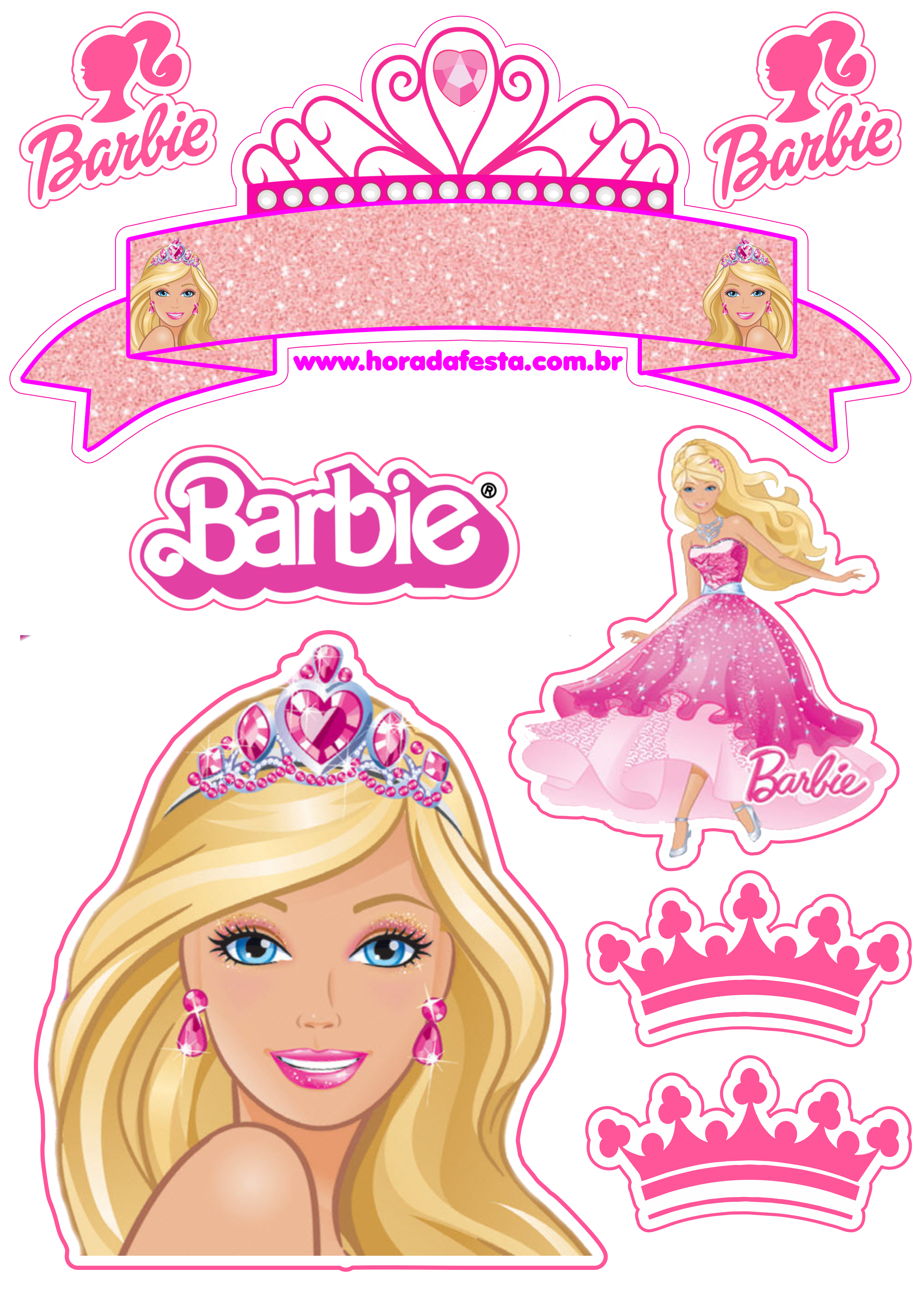 Bolo do tema da Barbie 