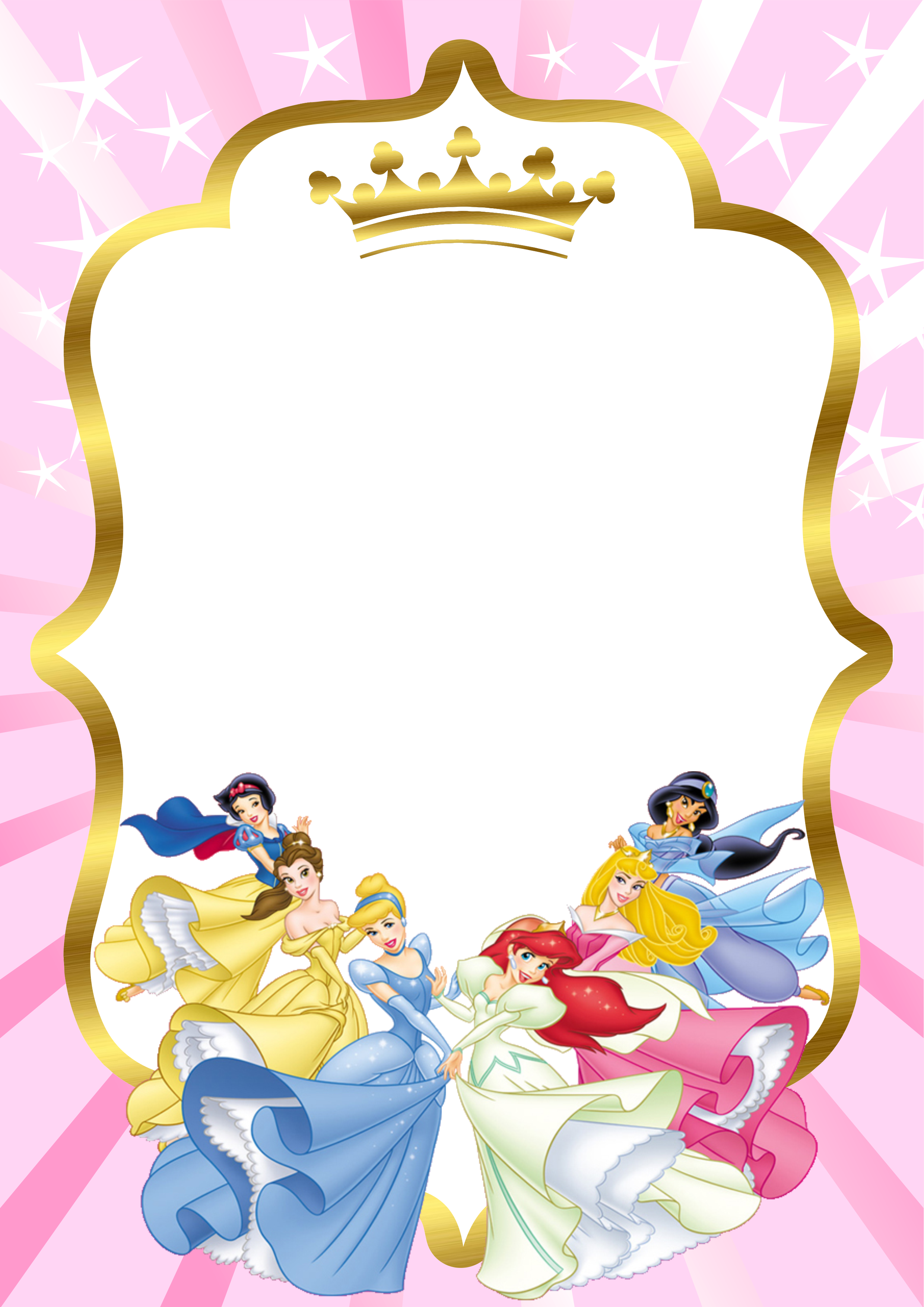 Pack de imagens grátis 10 convites princesas disney prontos para editar e imprimir ou enviar via whatsapp