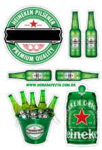 Bolo heineken quadrado com topper