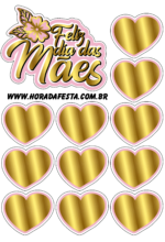 horadafesta-feliz-dias-maes-topo-de-bolo-dourado