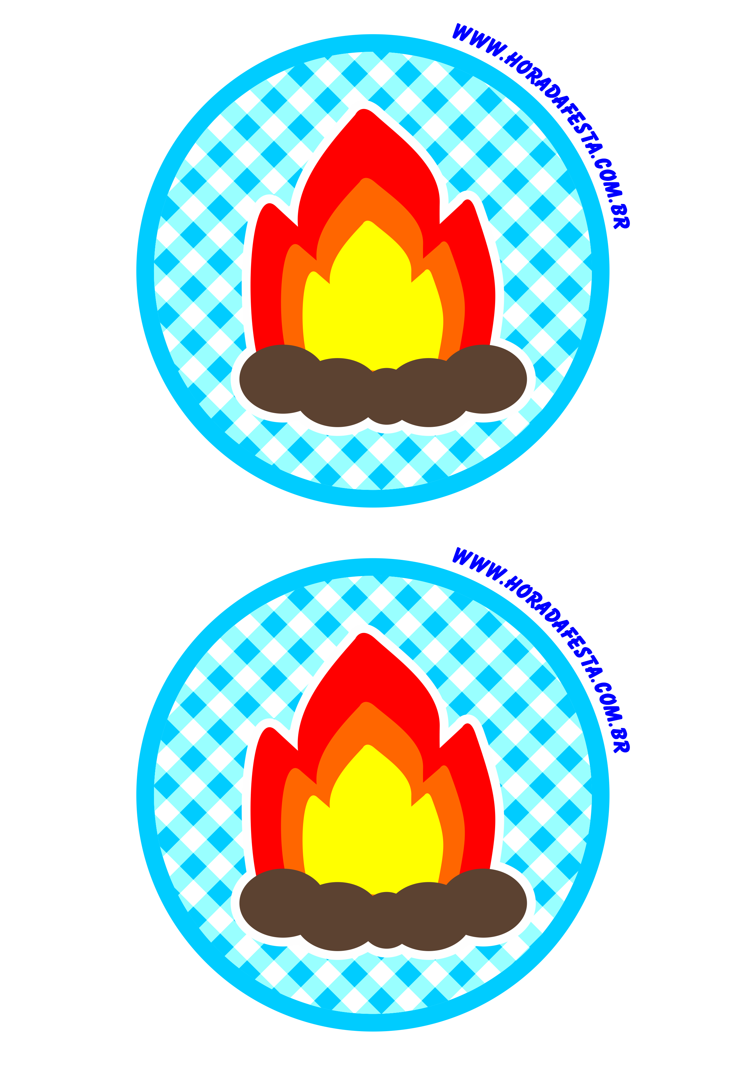 Festa junina logo adesivo redondo tag sticker azul fogueira de são joão 2 imagens png