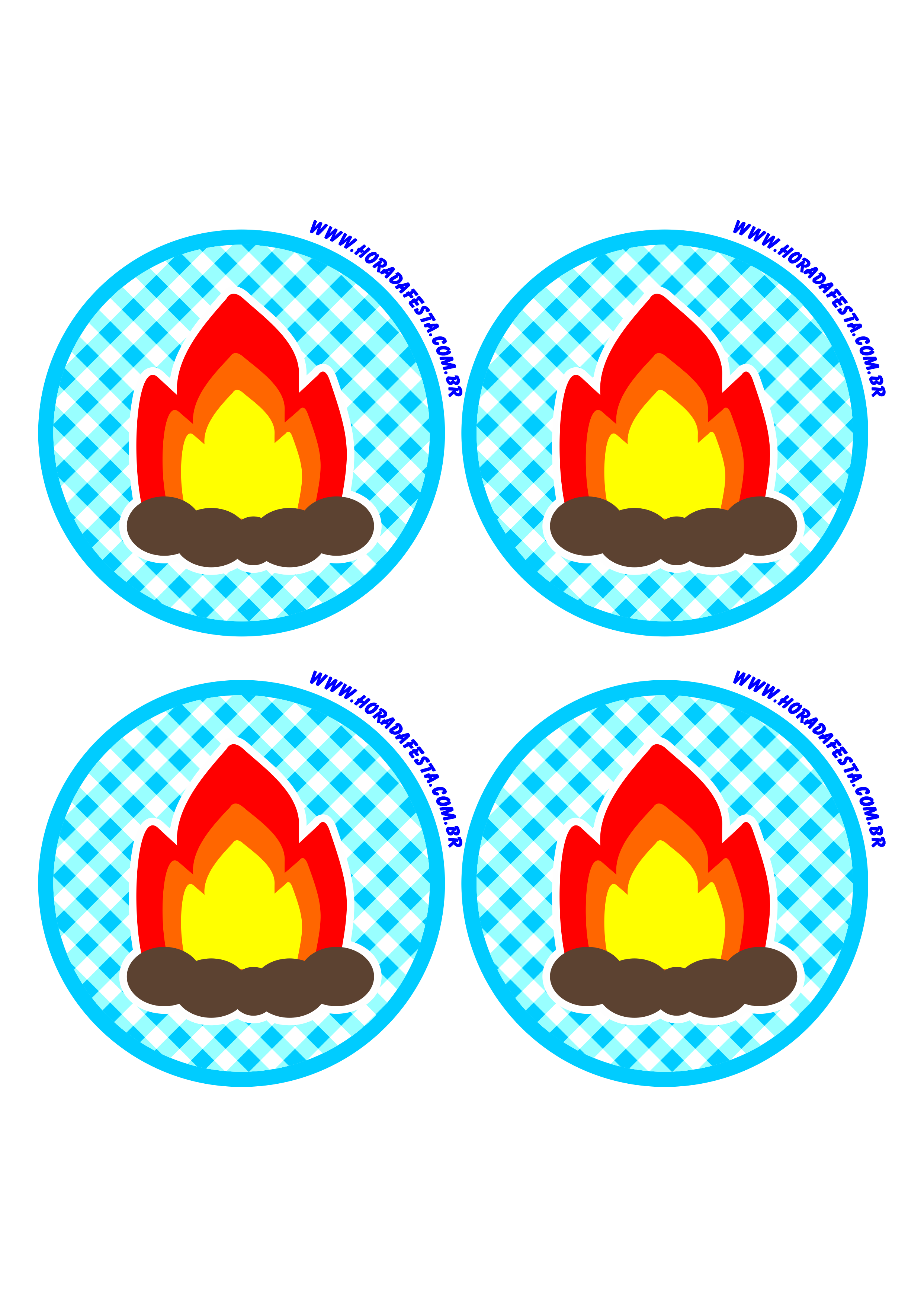 Festa junina logo adesivo redondo tag sticker azul fogueira de são joão 4 imagens png