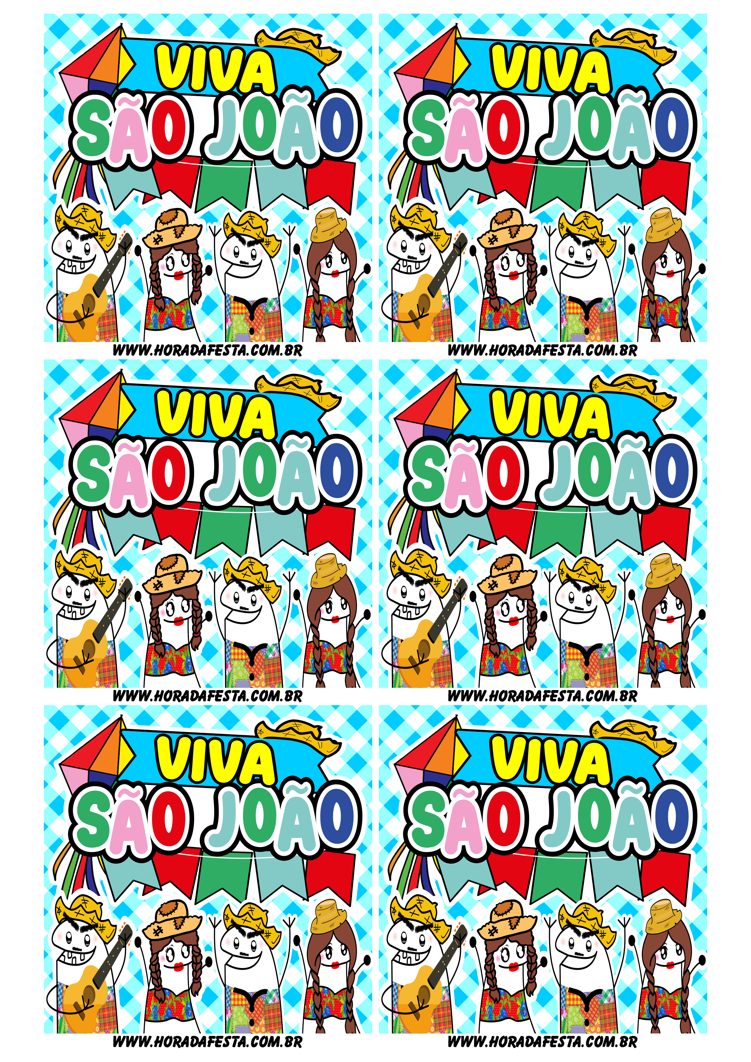 Viva são joão adesivo tag sticker quadrado flork of cows figurinhas engraçadas 6 imagens png