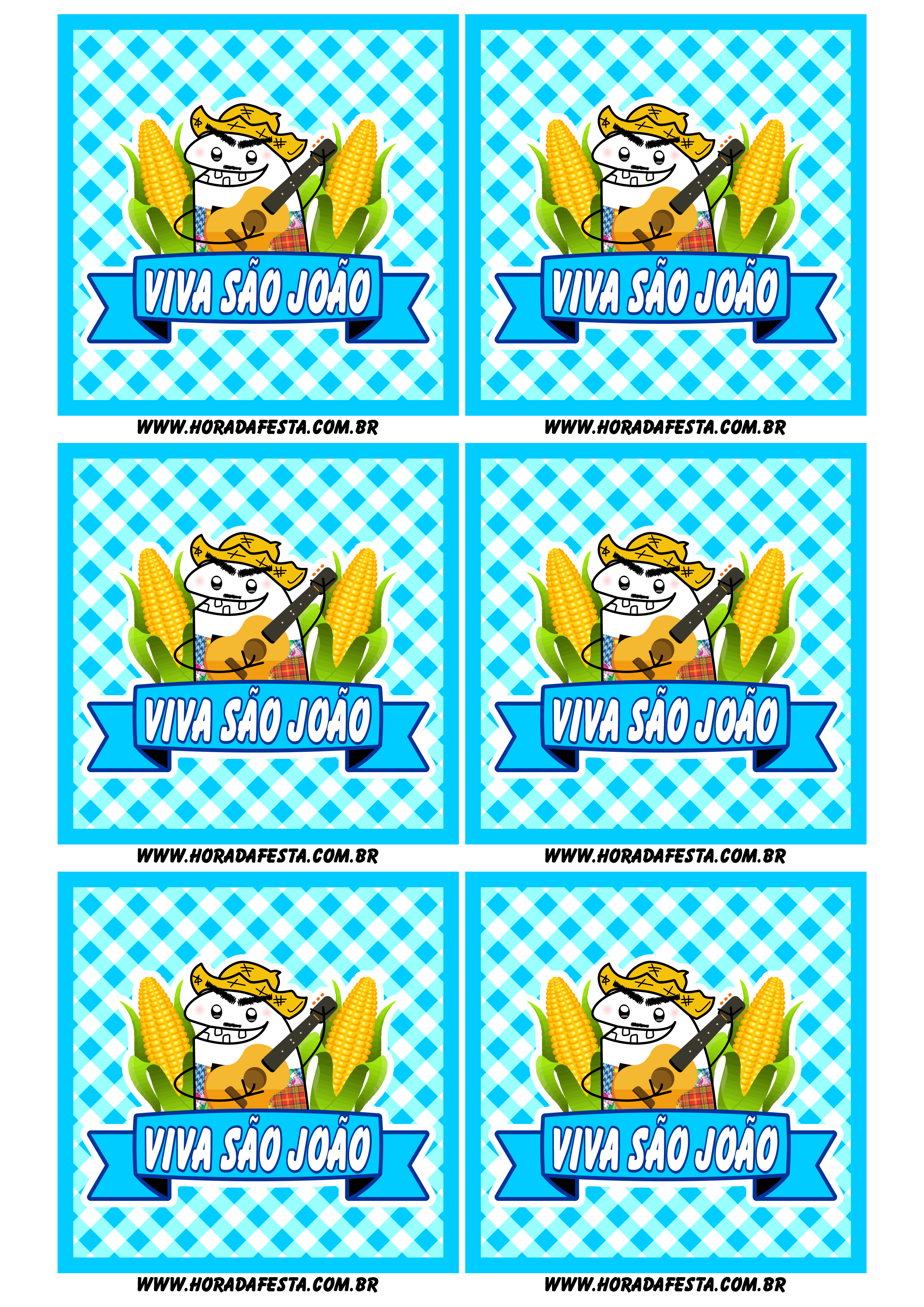 Festa junina adesivo tag sticker display quadrado flork of cows 6 imagens png