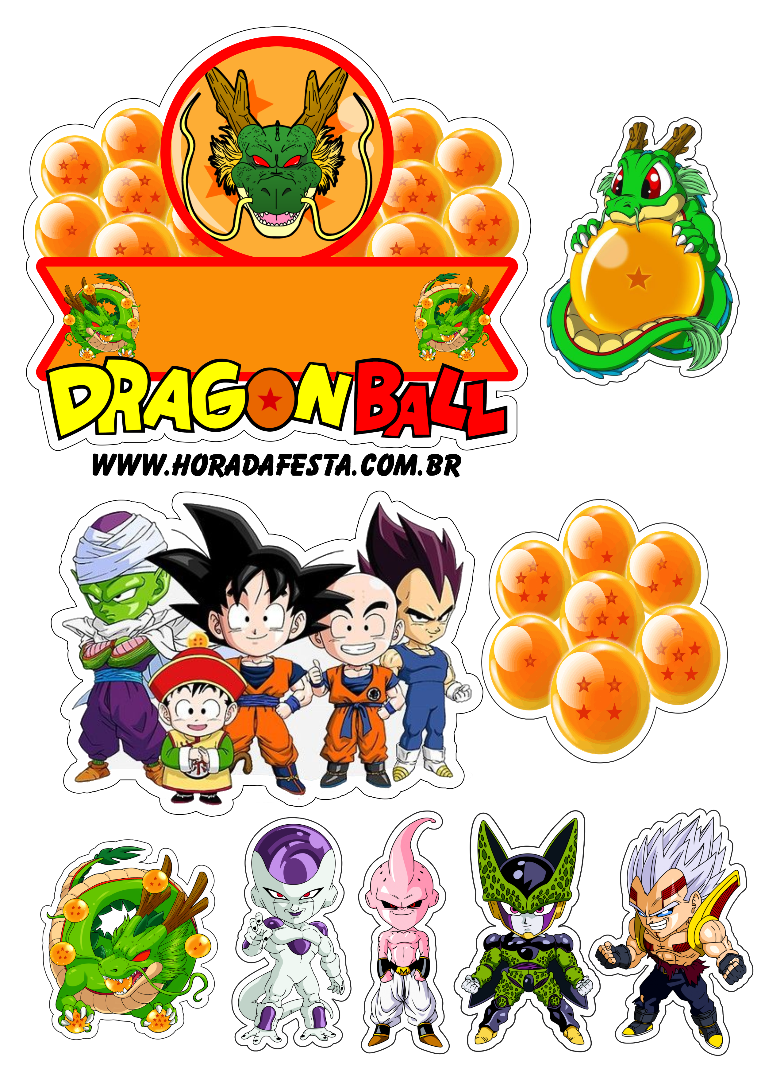 Dragon ball pocket pack de imagens tags stickers topo de bolo animes png