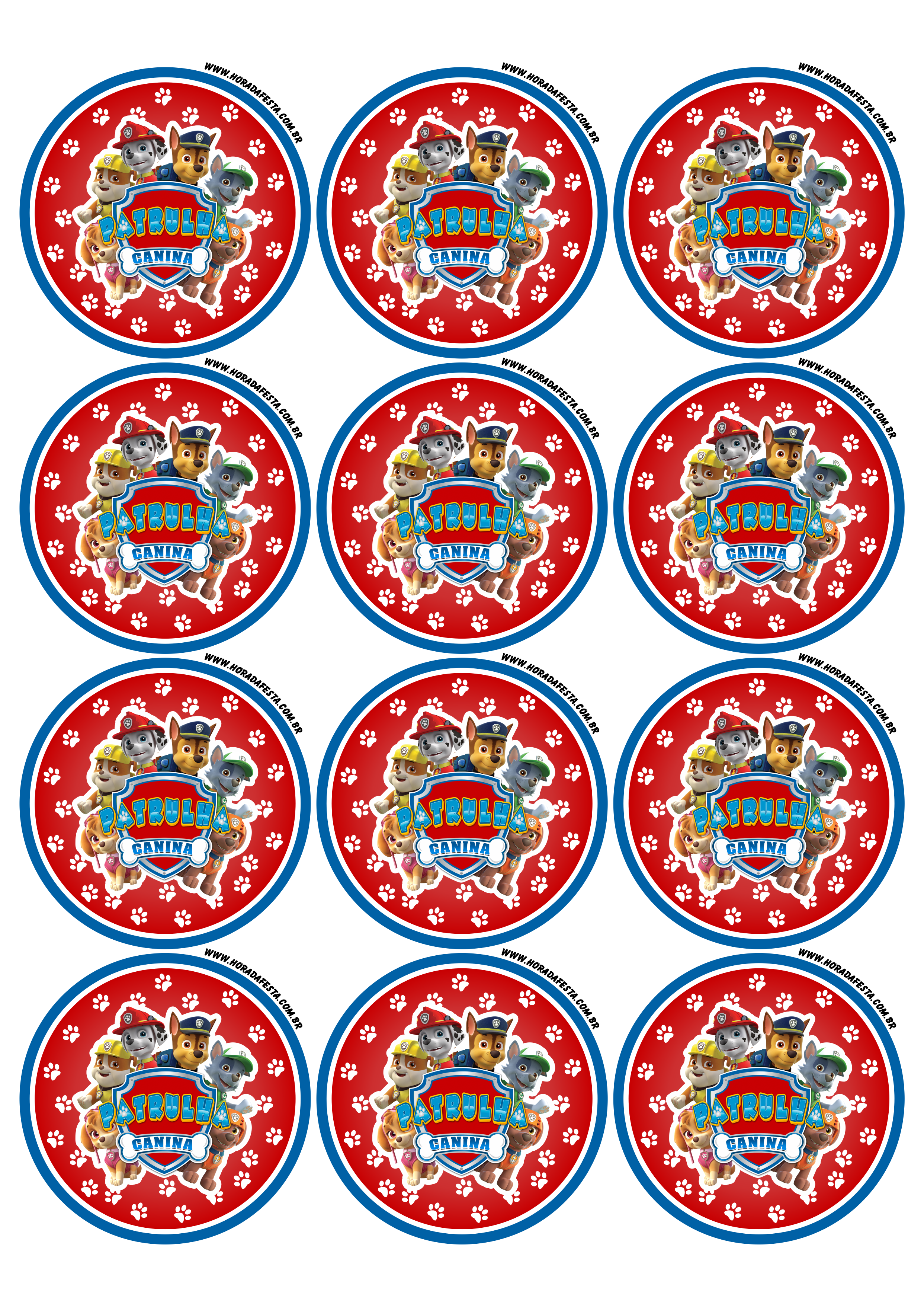 Patrulha canina adesivo redondo tag sticker etiqueta rótulo decoração de aniversário 15 imagens png