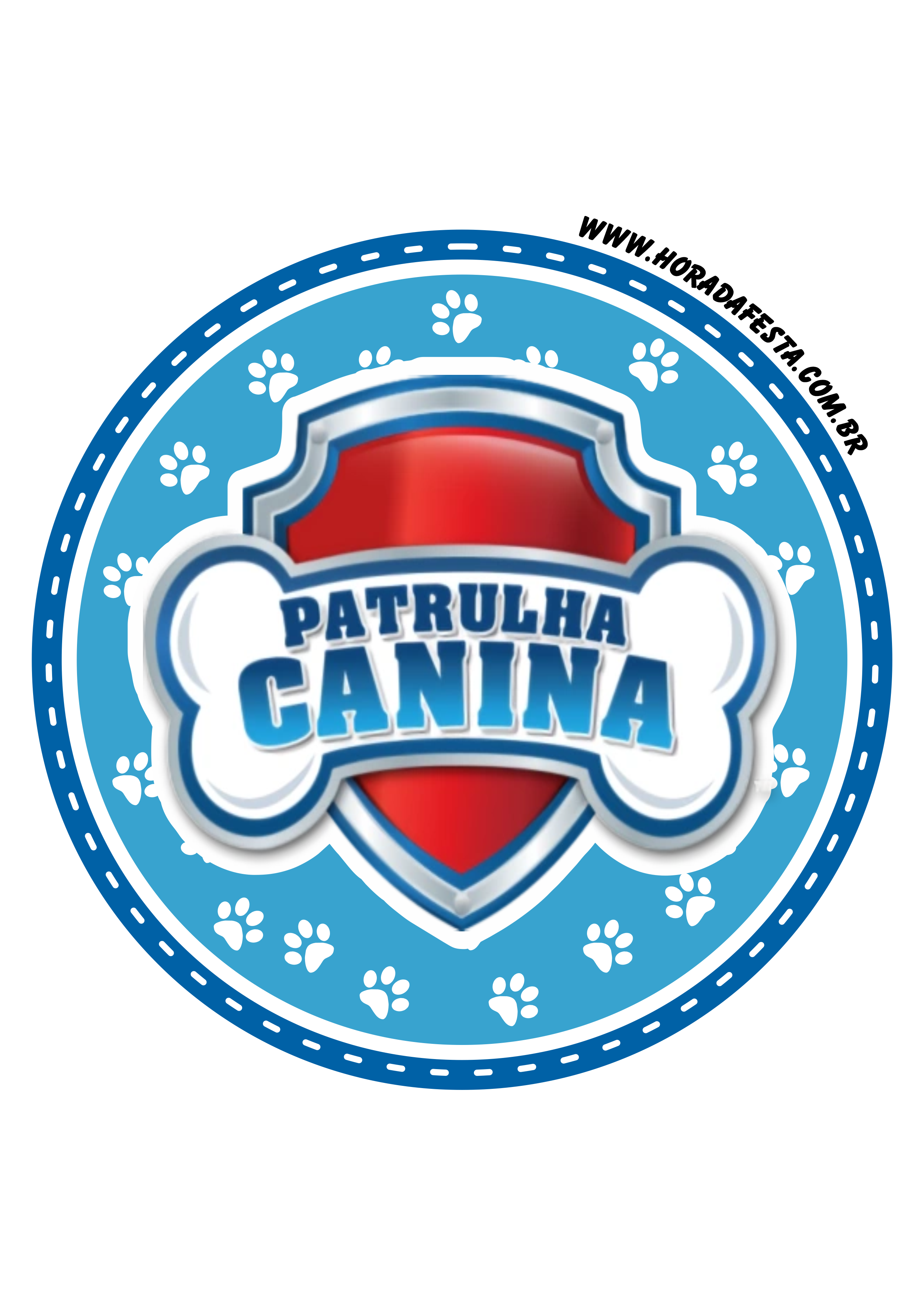 Adesivo redondo Patrulha canina  tag sticker etiqueta rótulo decoração de aniversário painel png