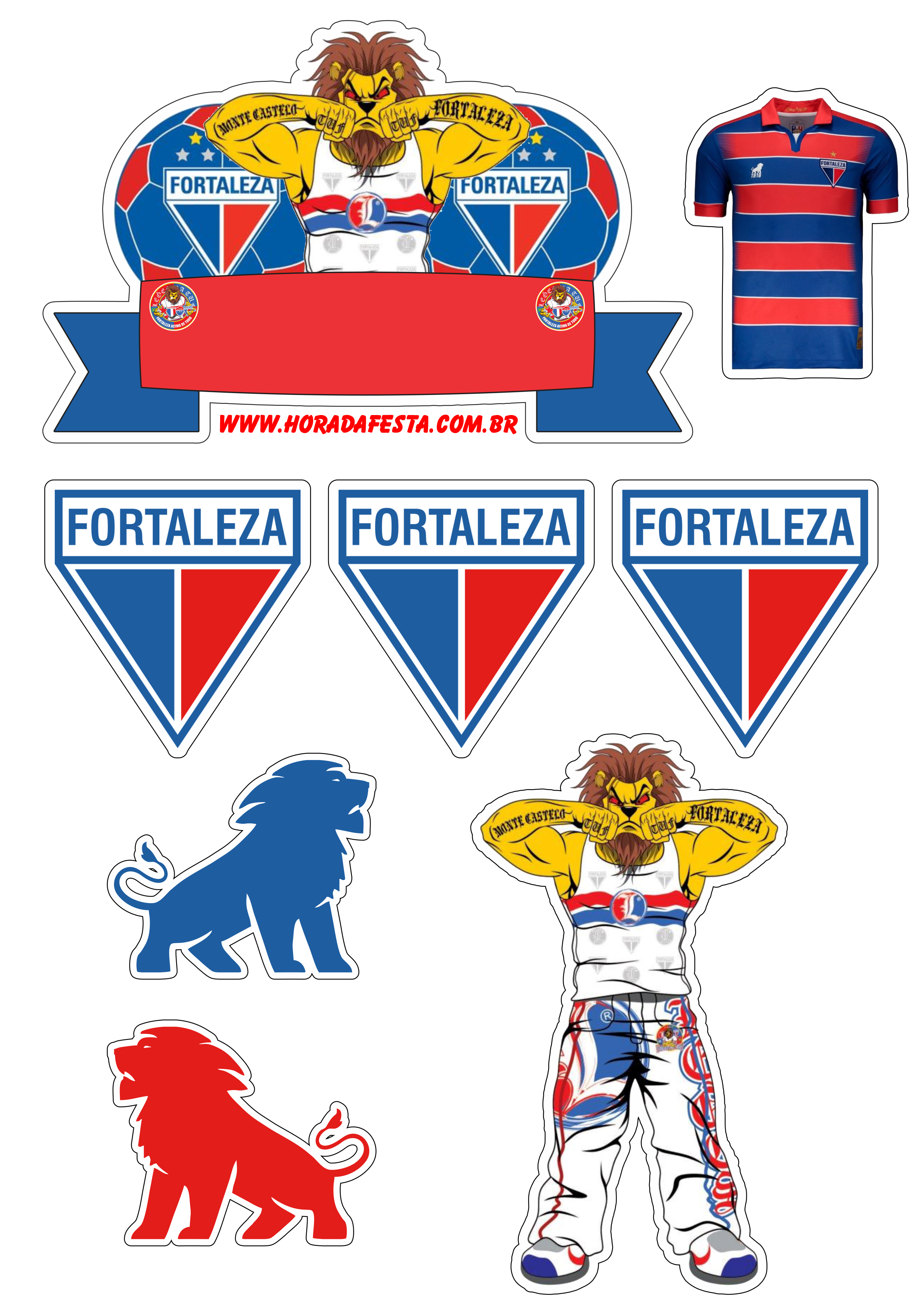 Fortaleza esporte clube leões da TUF aniversário personalizado artes gráficas png