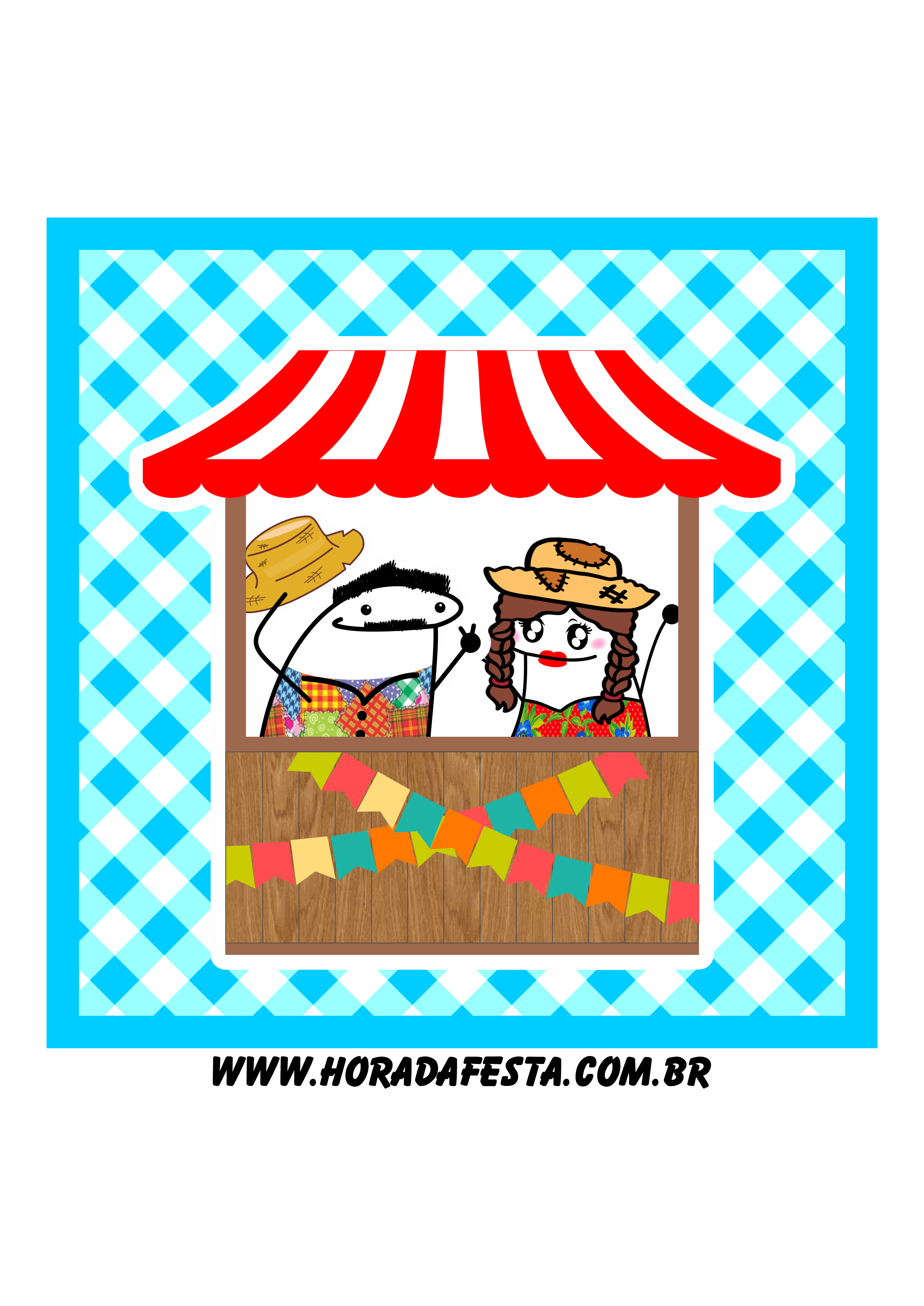 Adesivo tag sticker painel quadrado festa junina flork of cows png