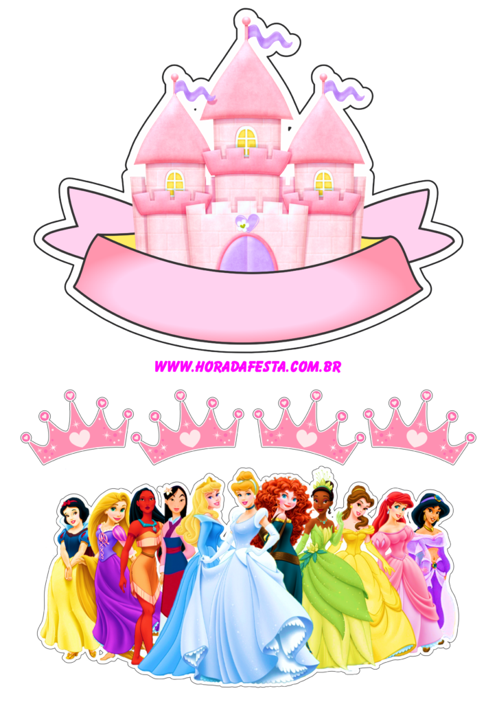 Topo de Bolo Princesas Parabéns - Extra Festas