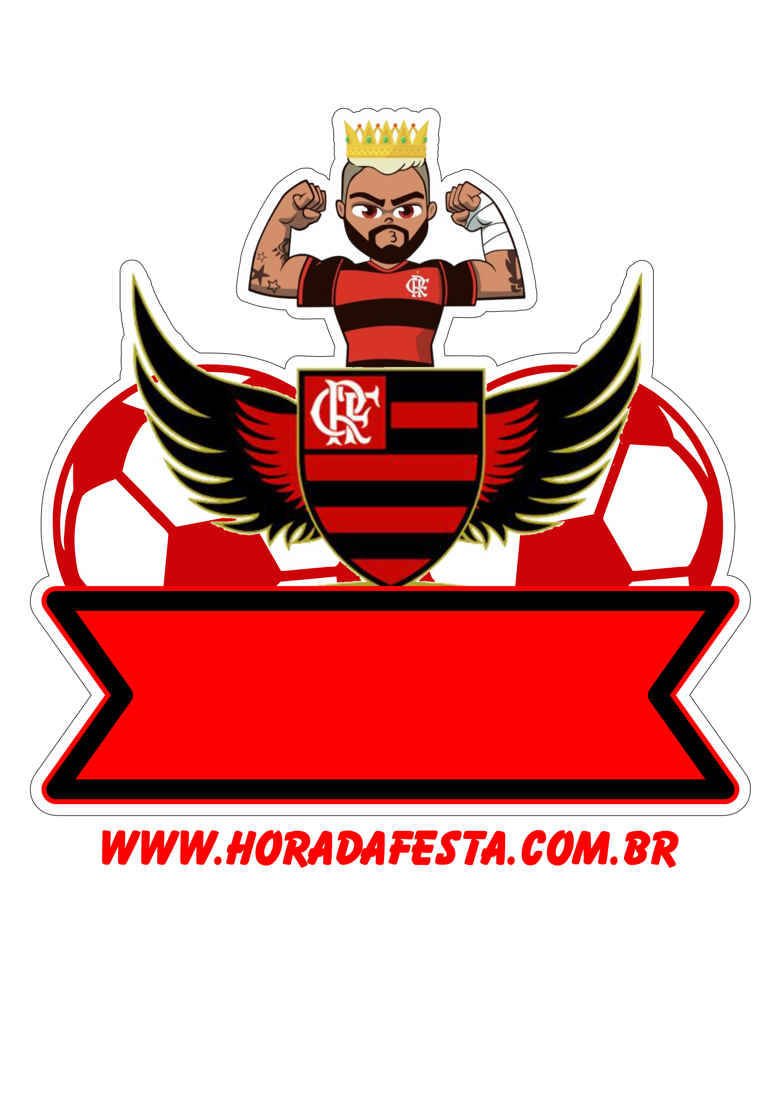 Flamengo futebol topo de bolo decoração de festa png