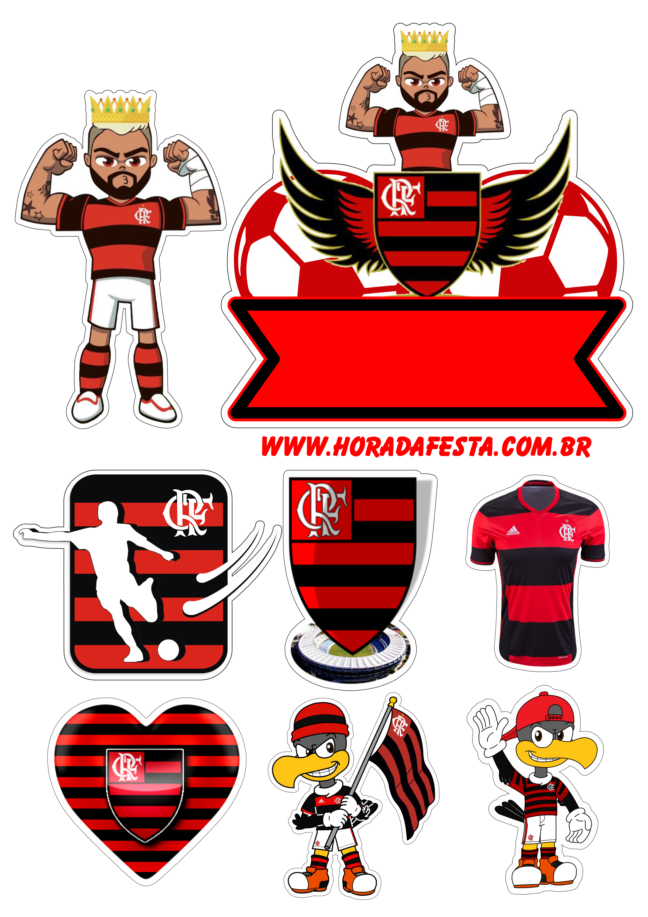 Flamengo futebol gabigol topo de bolo decoração de festa artigos de papelaria png
