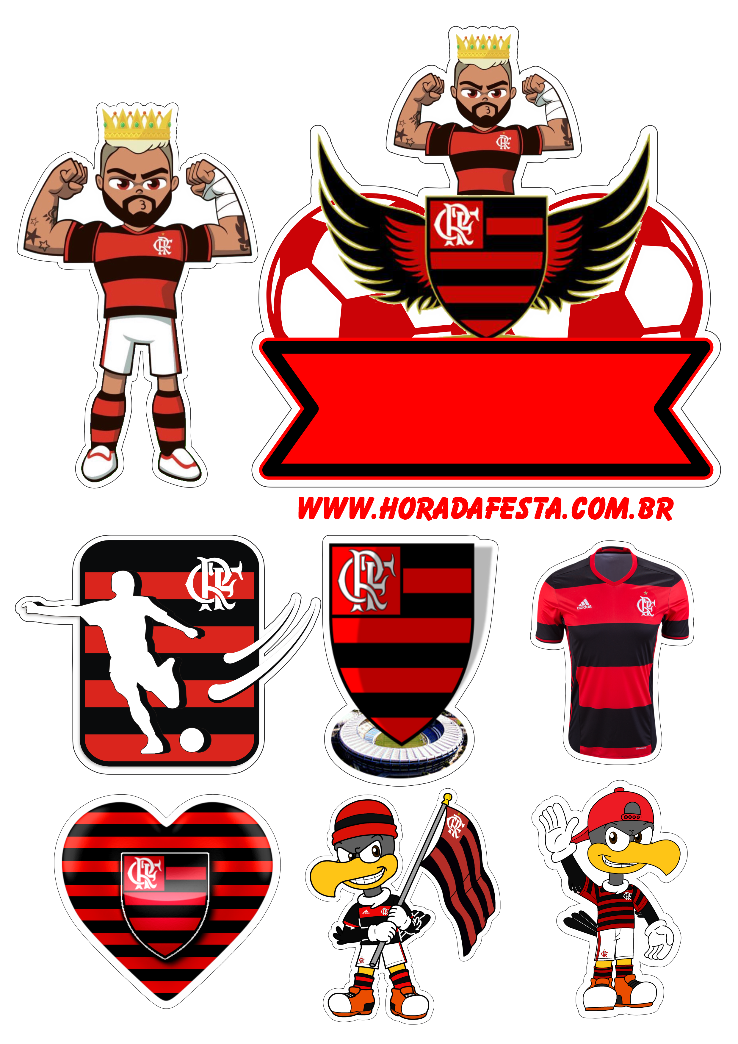 Flamengo futebol gabigol topo de bolo decoração de festa artigos