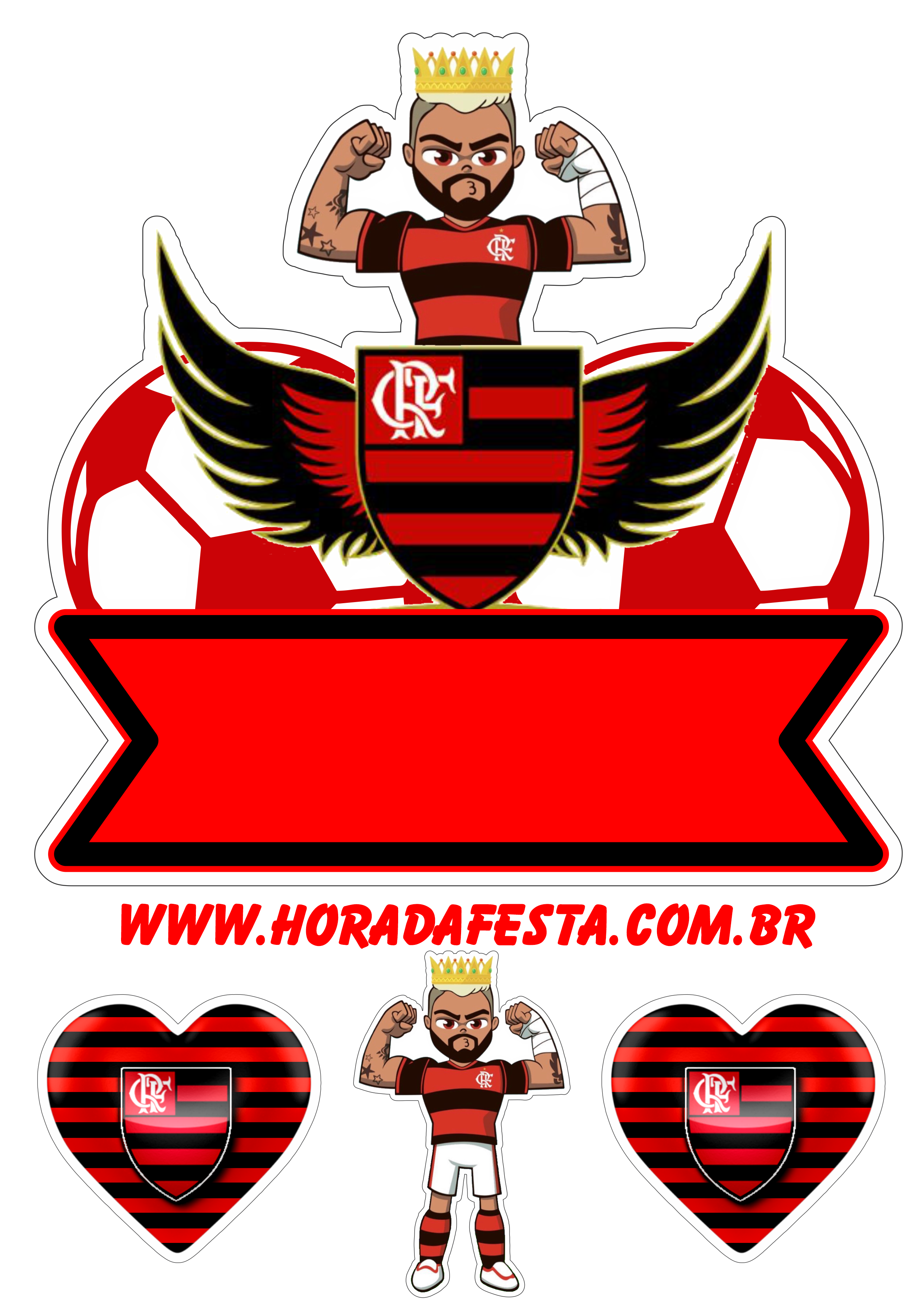 Flamengo gabigol topo de bolo decoração de festa artigos de papelaria png