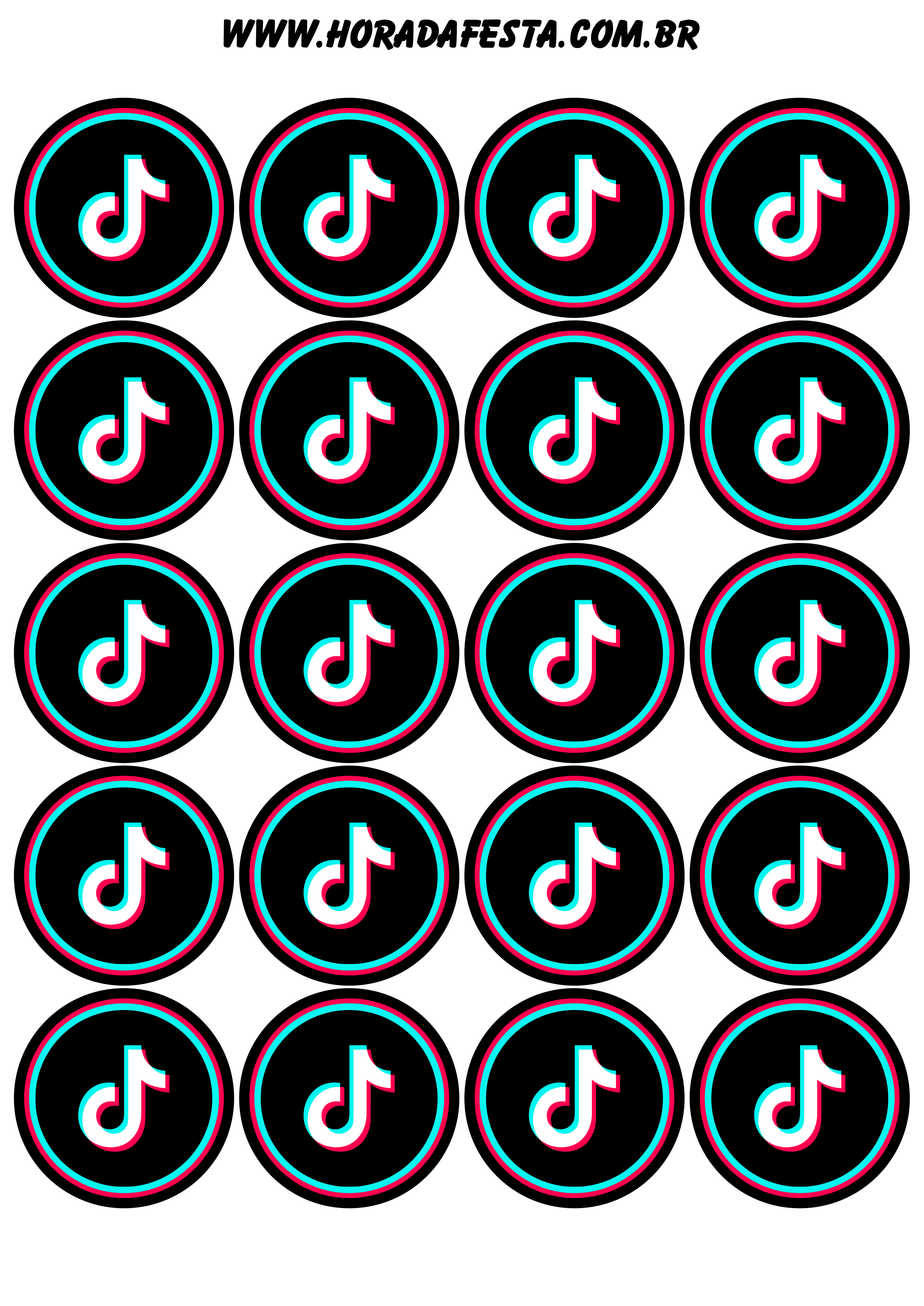 Tiktok adesivo sticker tag decoração de festas mimos de papelaria redondo 20 imagens png