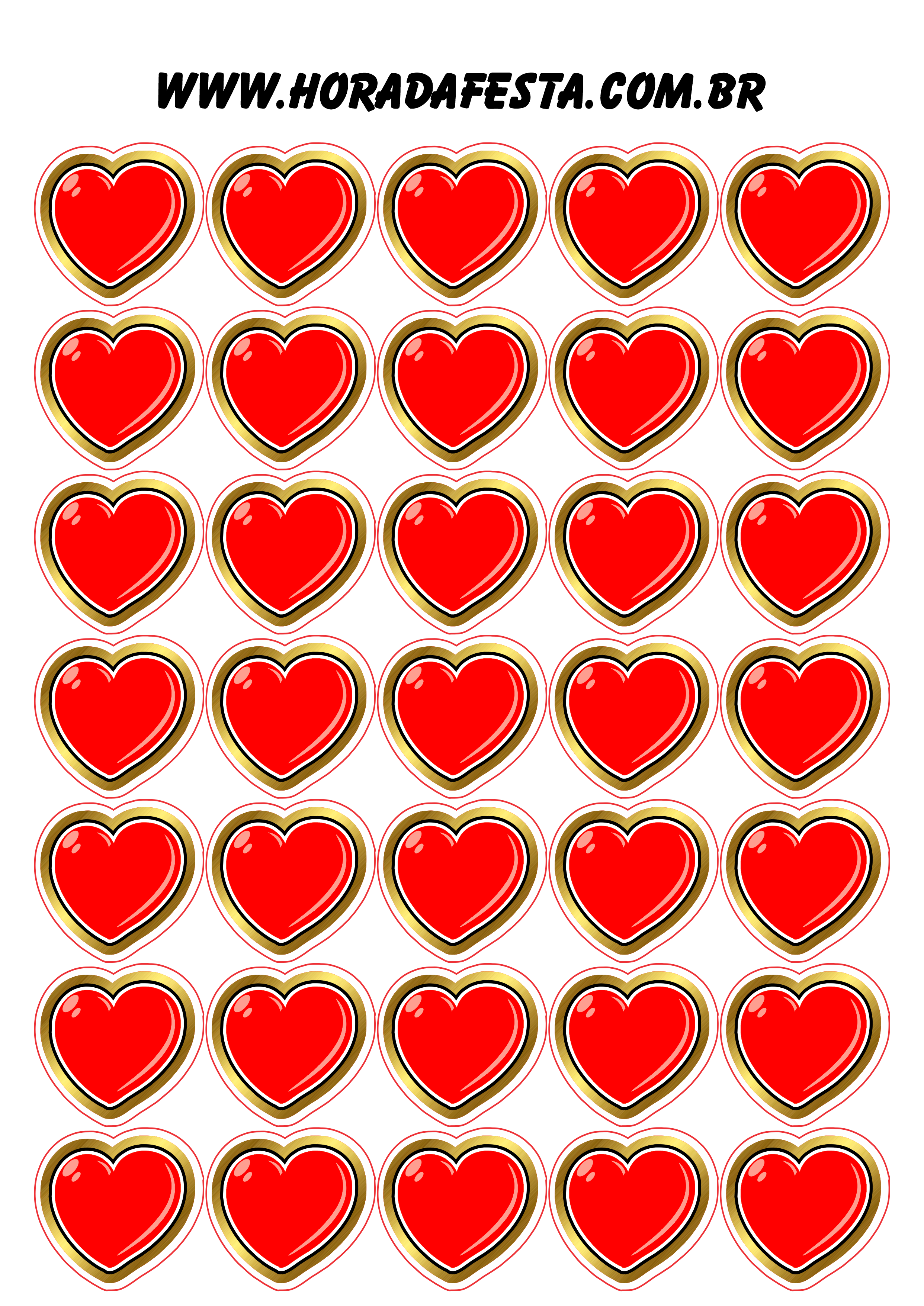 Adesivos tags stickers corações vermelho com dourado decoração dia dos namorados 35 imagens png