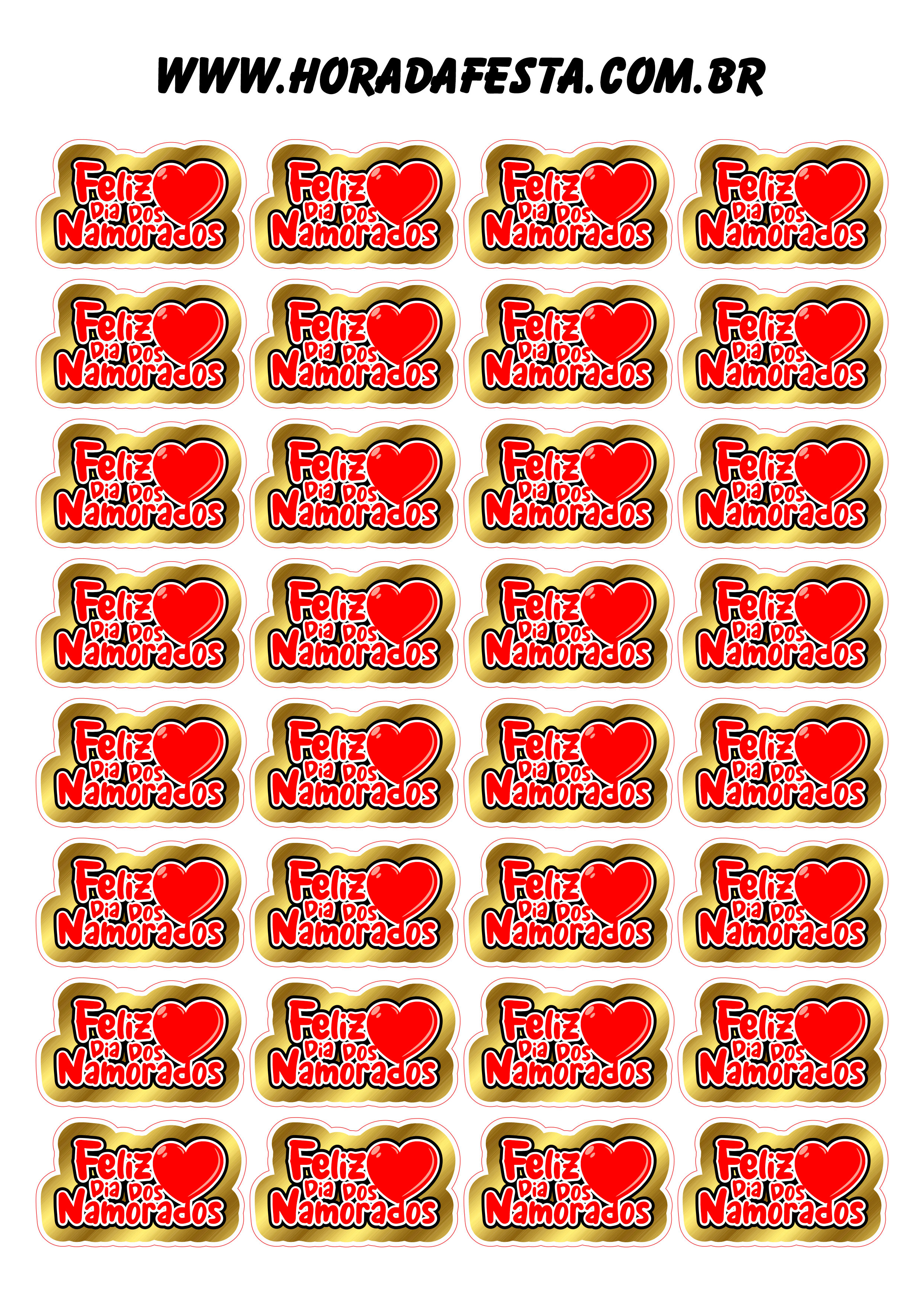 Feliz dia dia dos namorados letreiro decorado adesivo tag sticker dourado com vermelho 32 imagens png