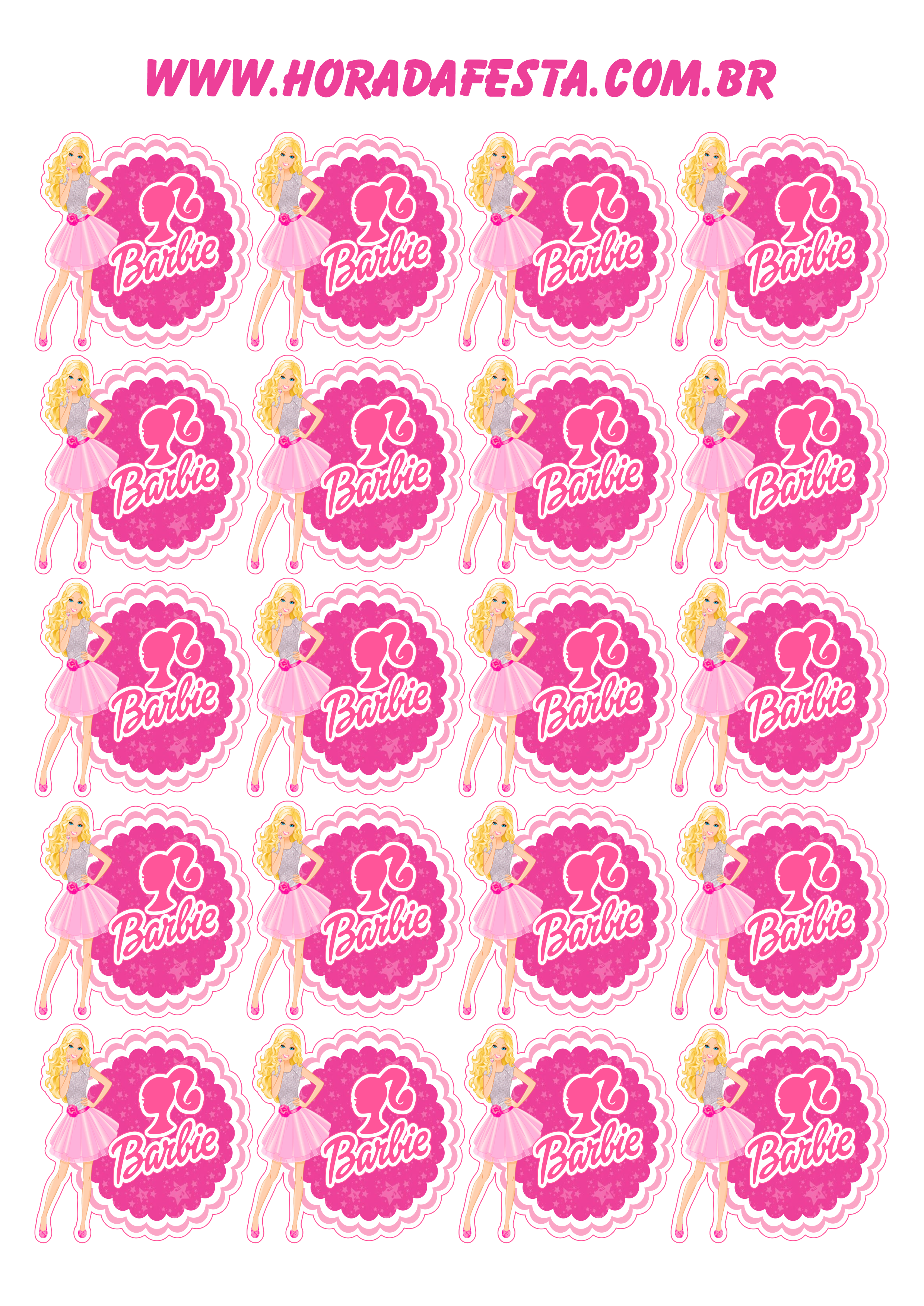 Boneca Barbie logotipo rosa artigos de papelaria decoração 20 imagens png