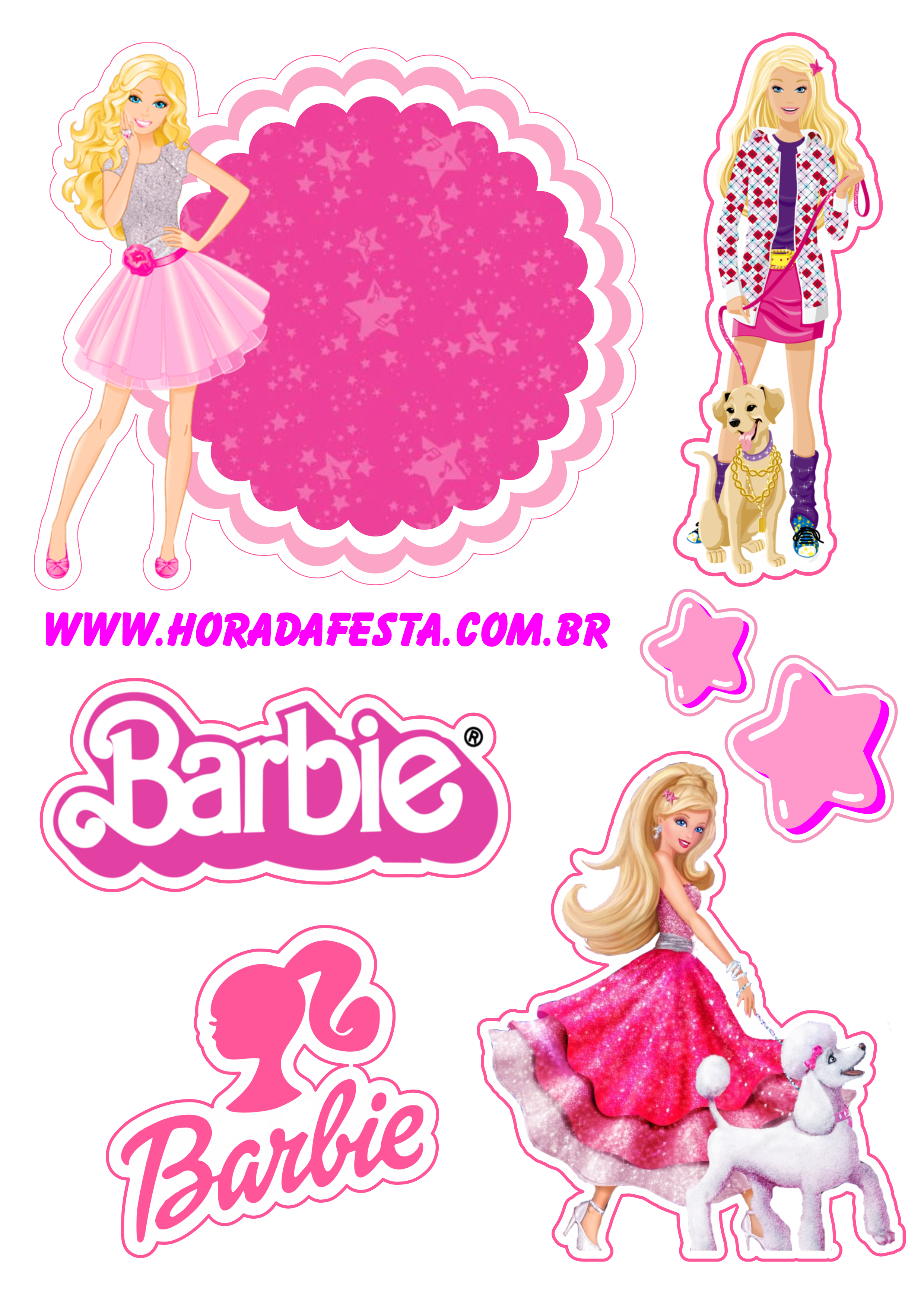 Topper bolo da barbie png