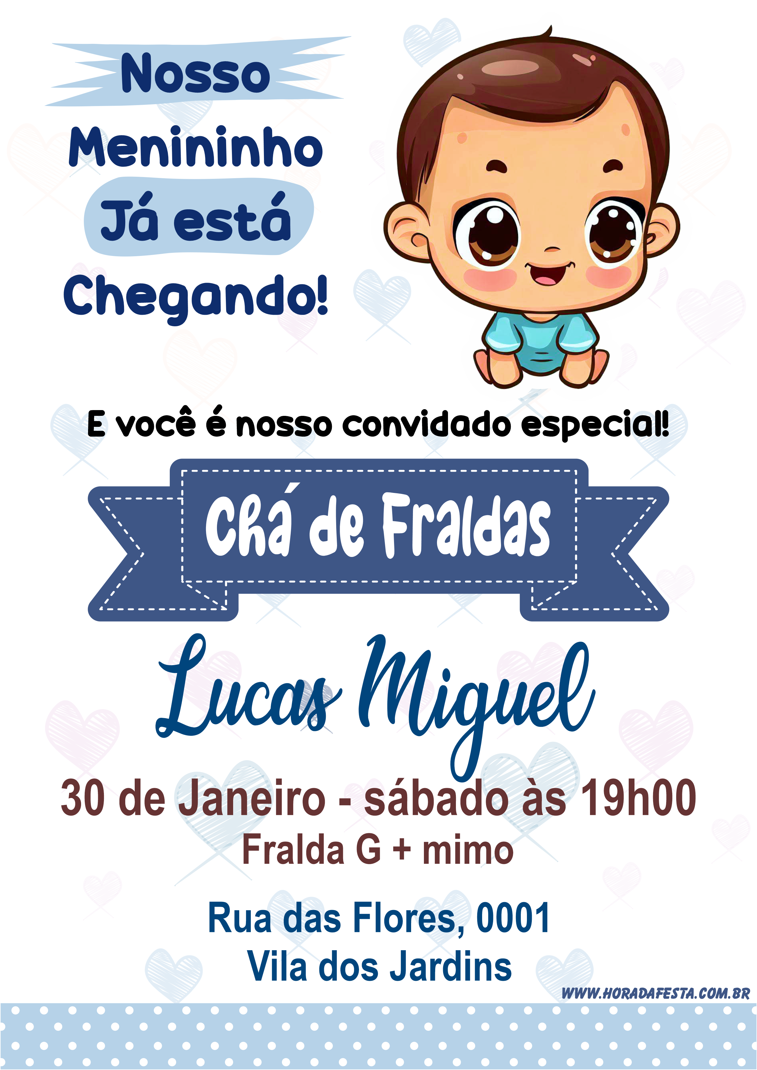 Convite virtual chá de fraldas ursinha princesa pronto para editar e  imprimir grátis png