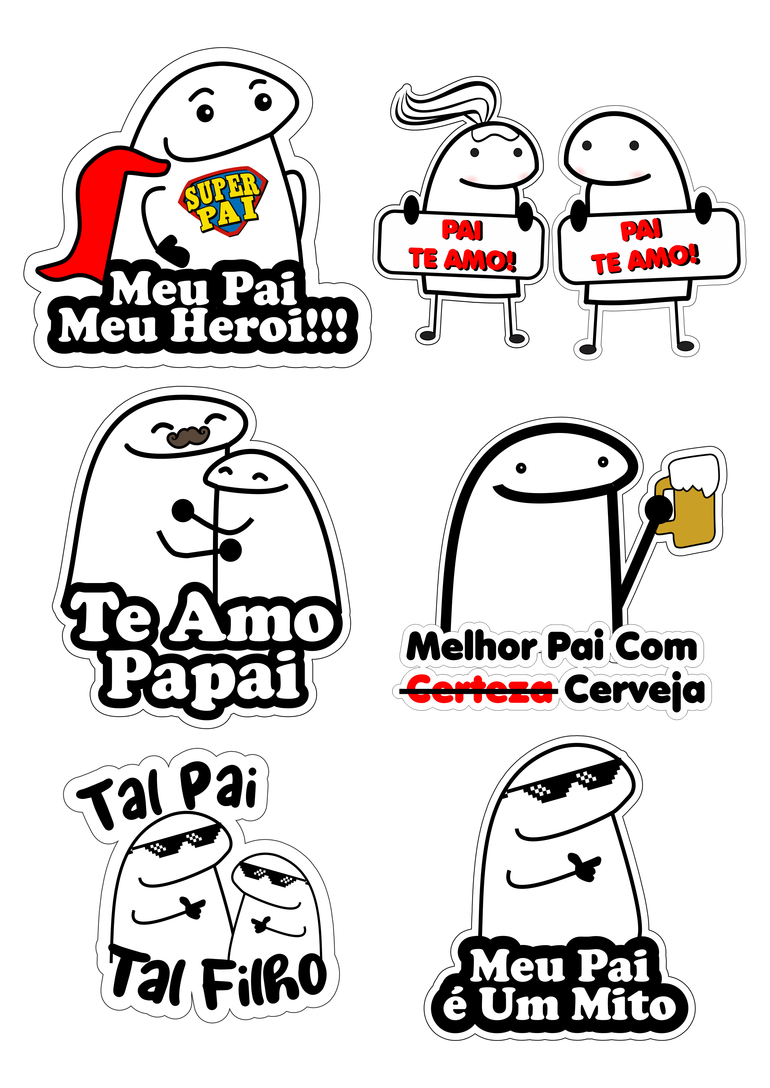 Dia dos pais figurinhas engraçadas whatsapp flork of cows rabisco png