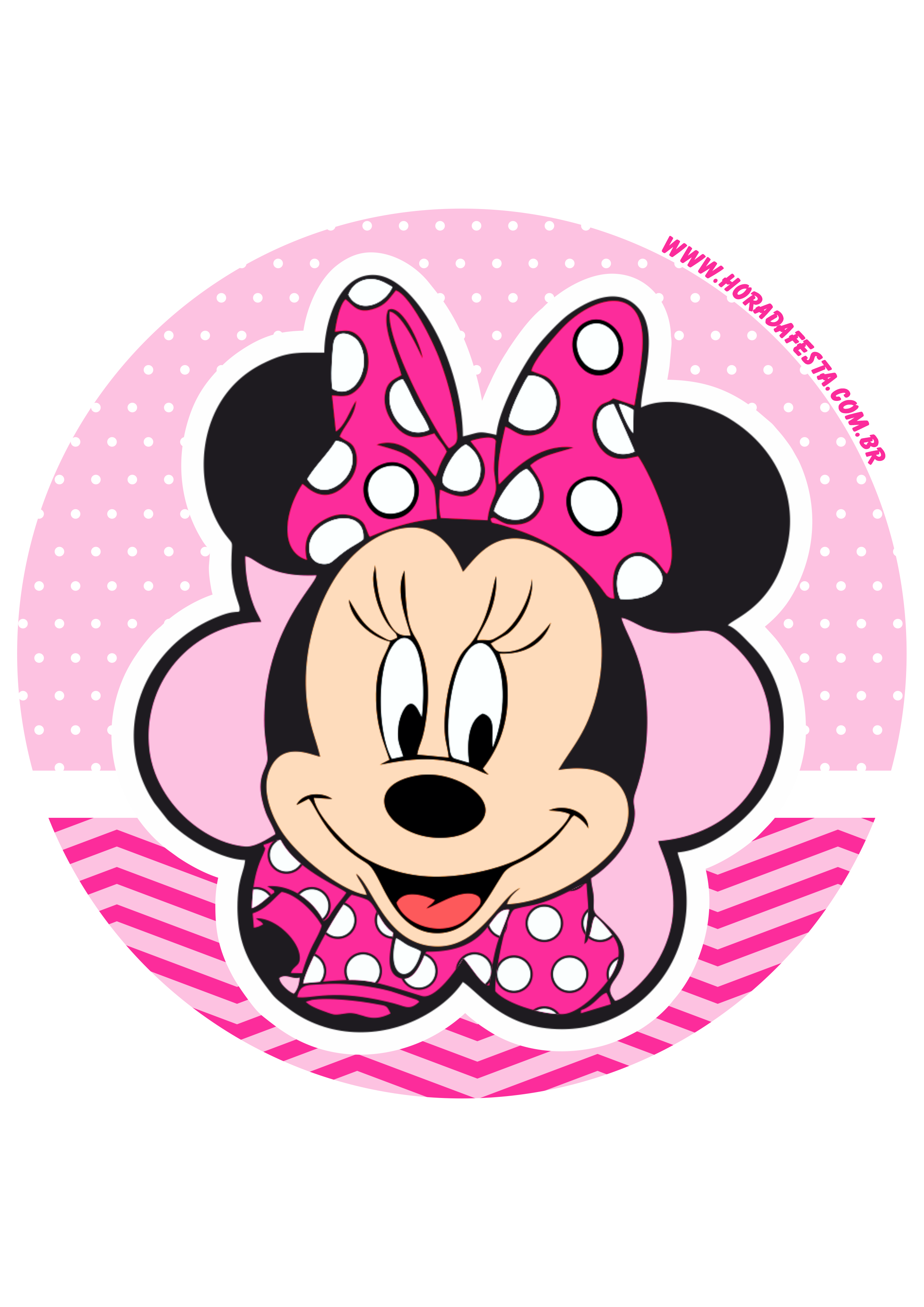 Minnie Mouse rosa imagem de decoração adesivos painel festa infantil para menina png