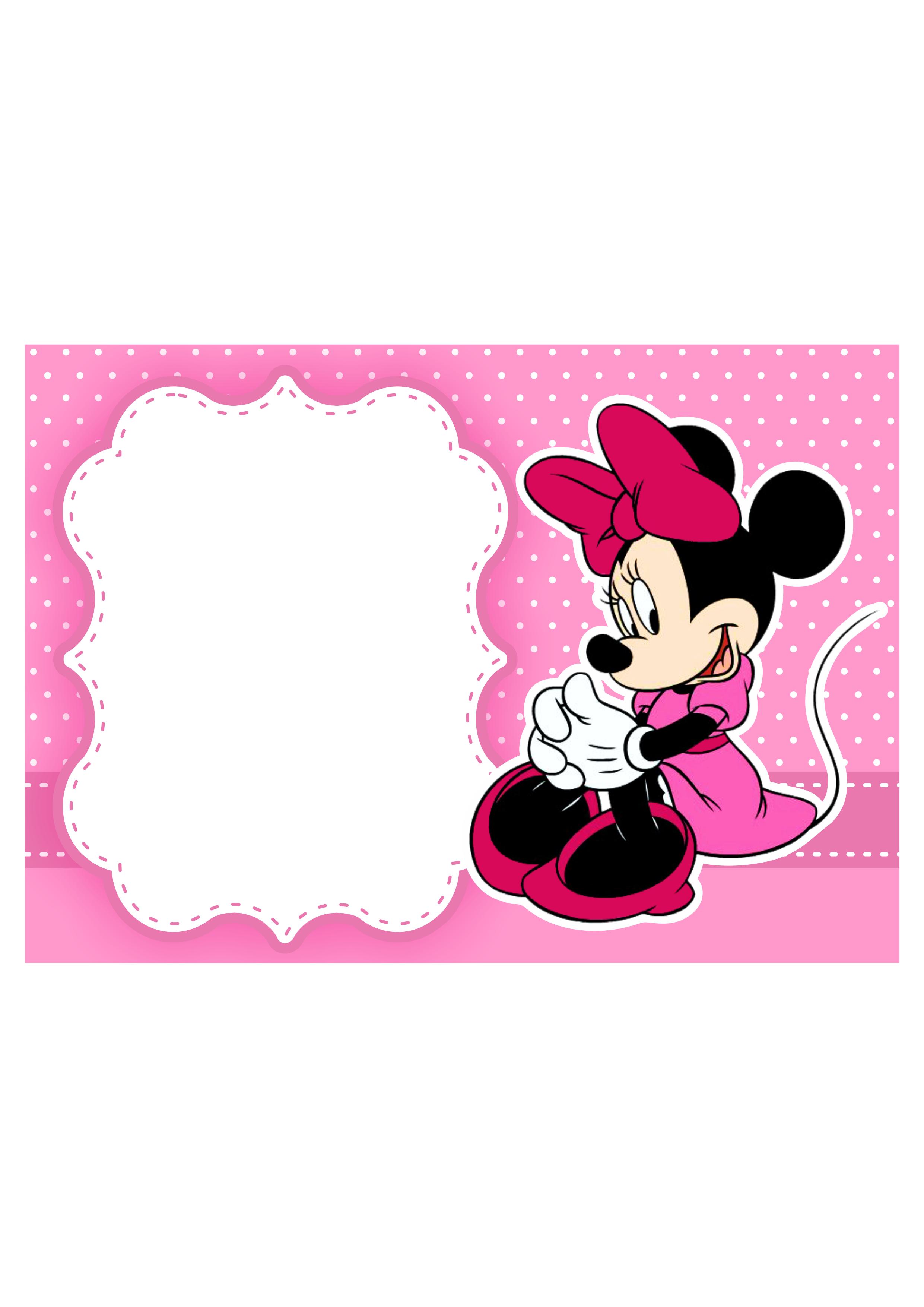 Convite digital Minnie rosa png