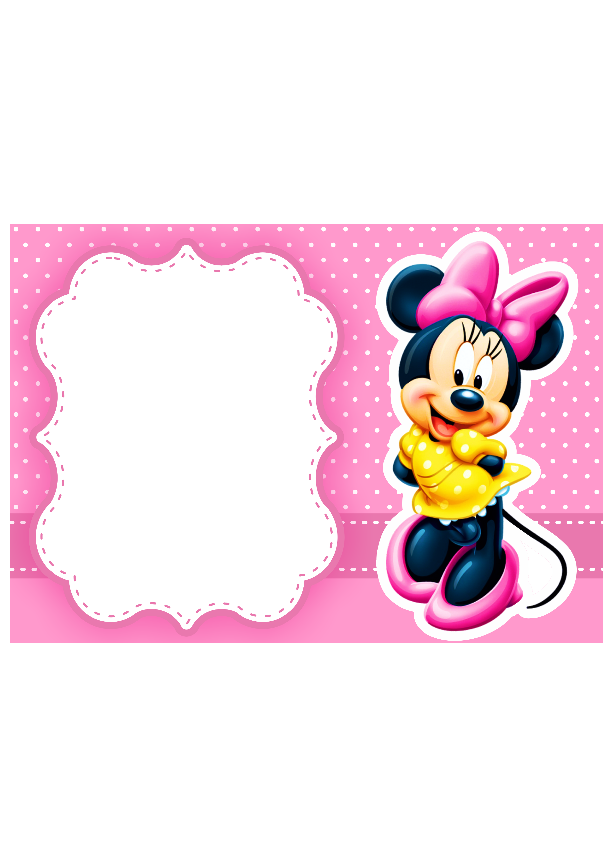 Convite digital Minnie rosa grátis png