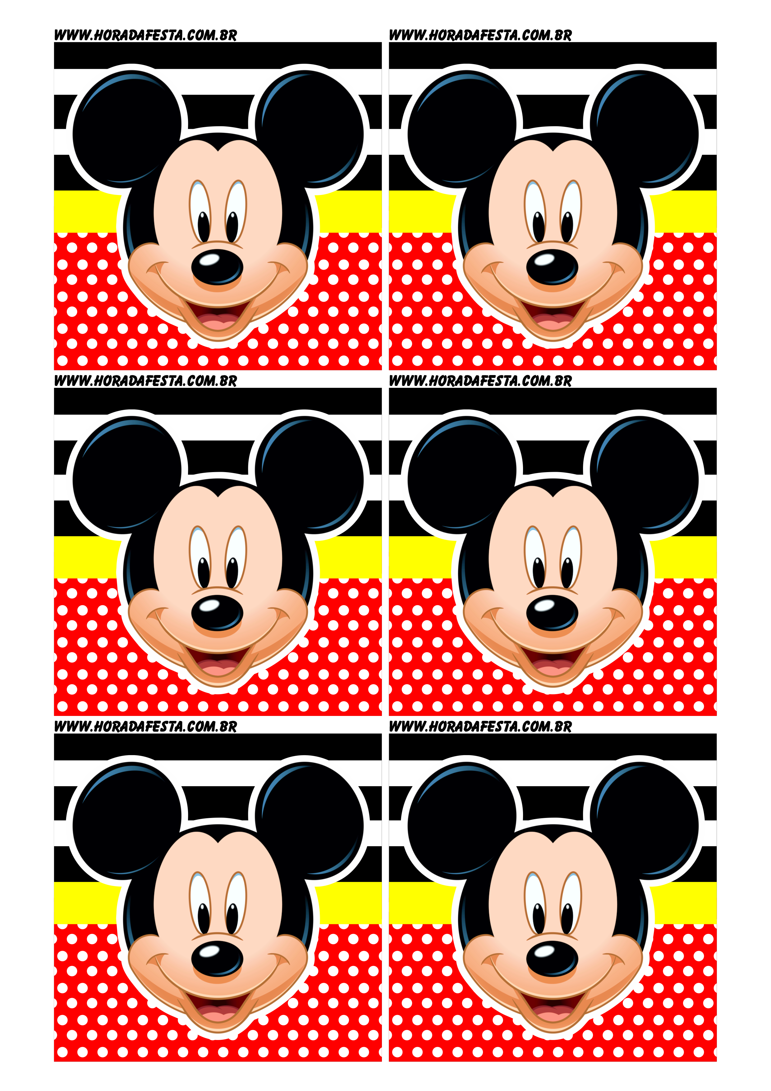 Mickey Mouse adesivo quadrado tag sticker disney decoração 6 imagens png