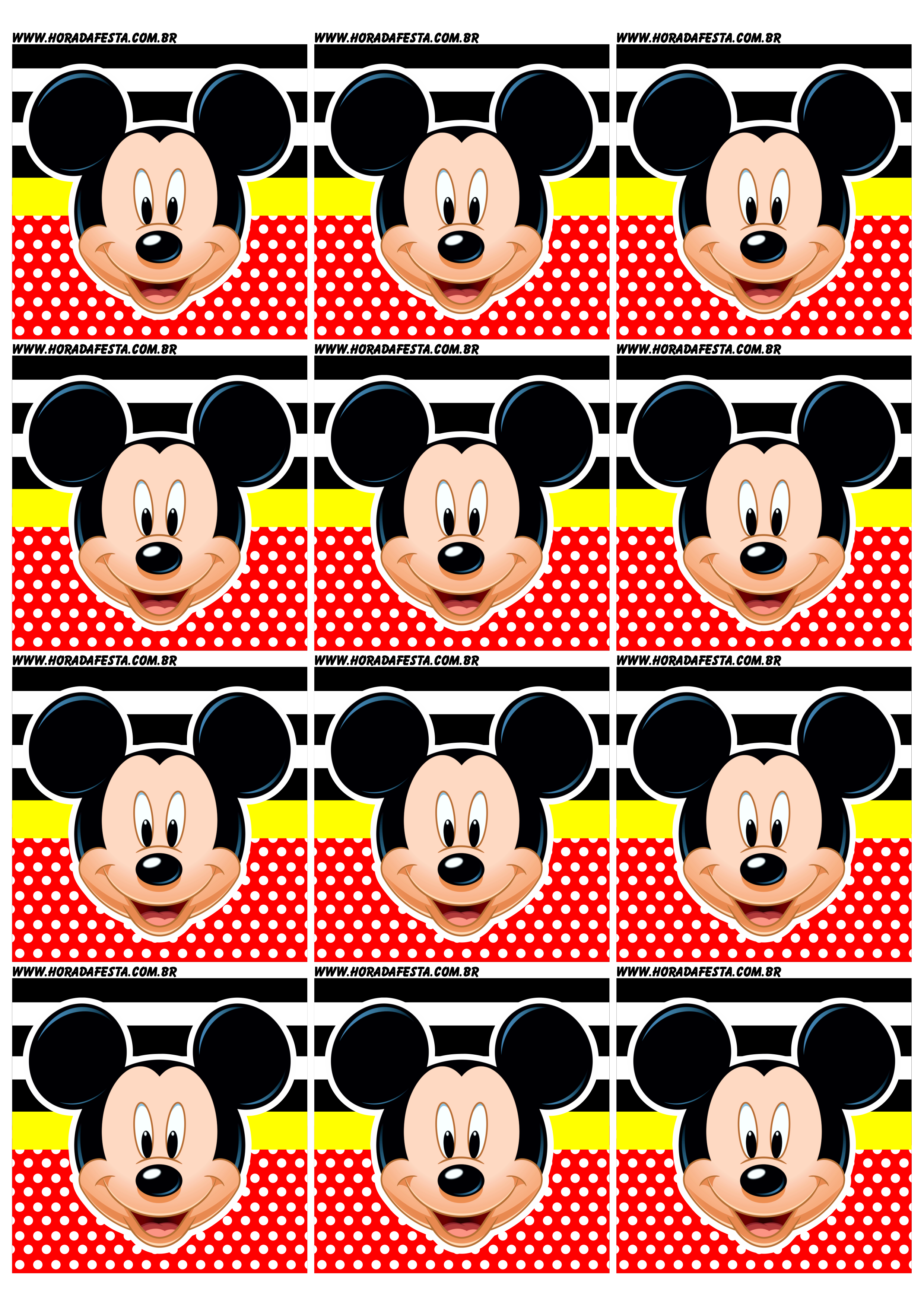 Mickey Mouse adesivo quadrado tag sticker disney decoração 12 imagens png