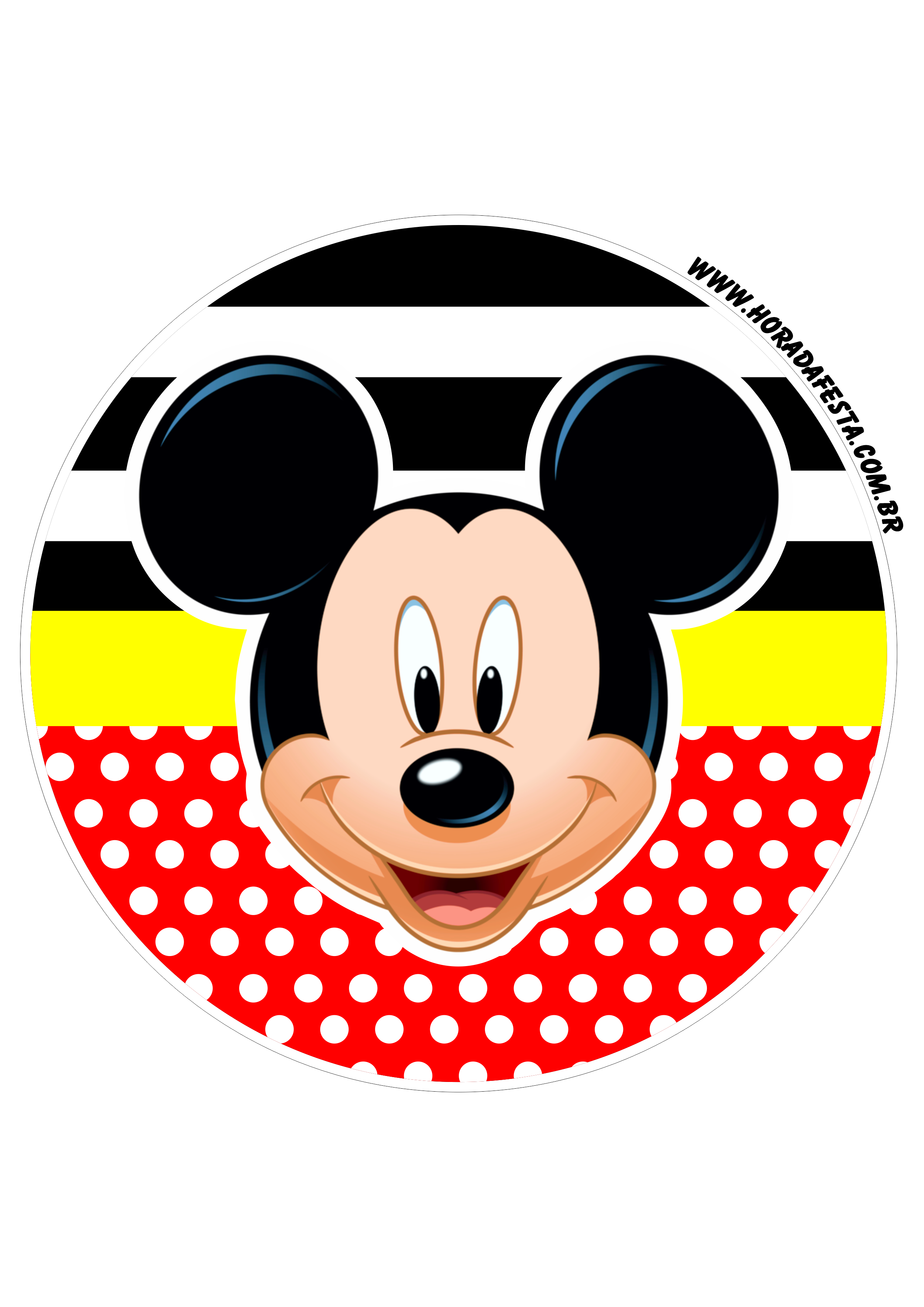 Mickey Mouse adesivo redondo tag sticker disney decoração de festa painel png