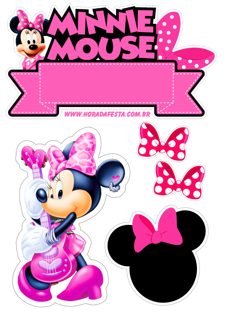 Minnie rosa topo de bolo para imprimir decoração de festa de ...