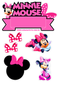 Minnie rosa topo de bolo para imprimir decoração de festa de ...