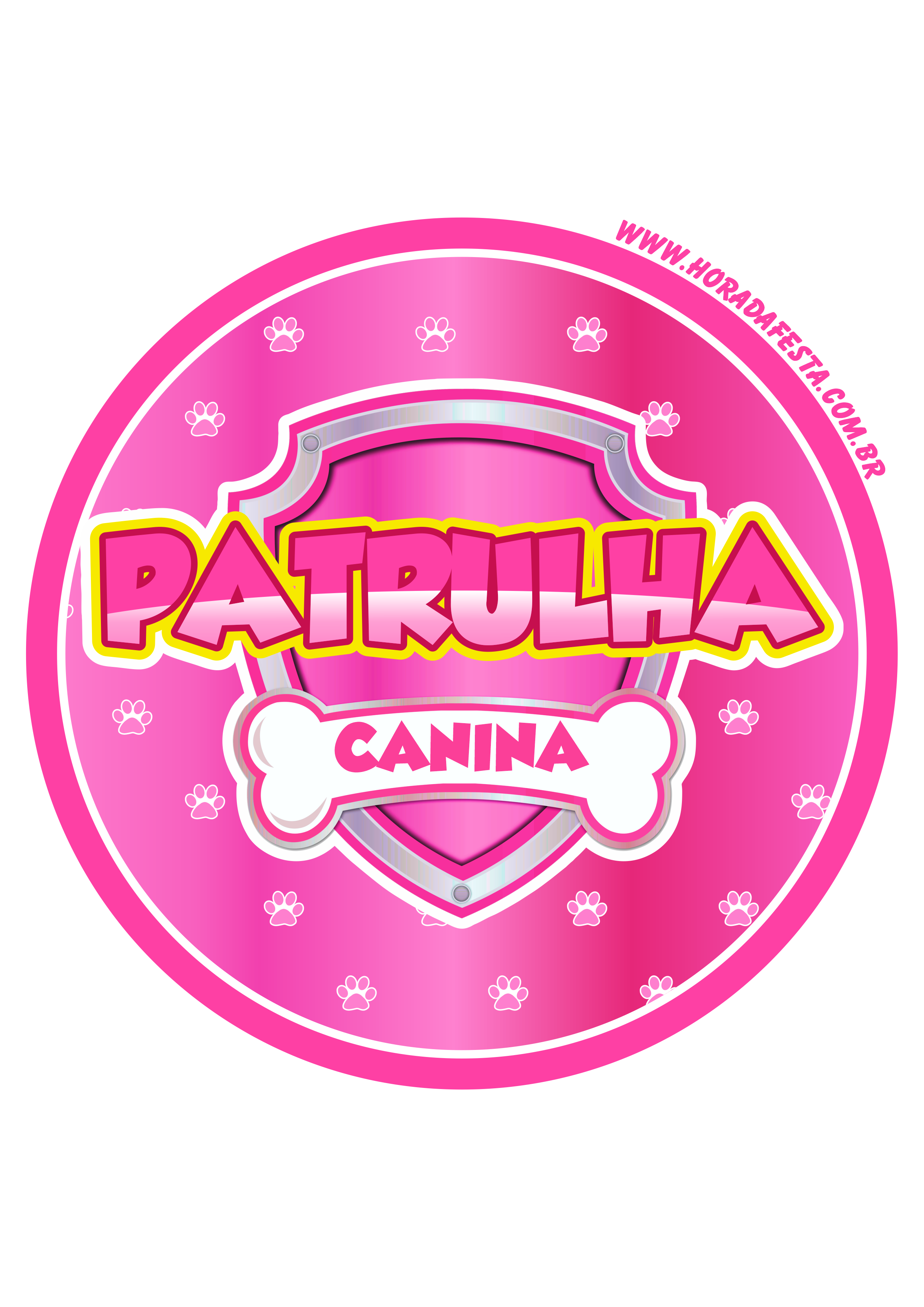 Adesivo redondo rosa tag etiquetas patrulha canina arte digital grátis fundo transparente painel png