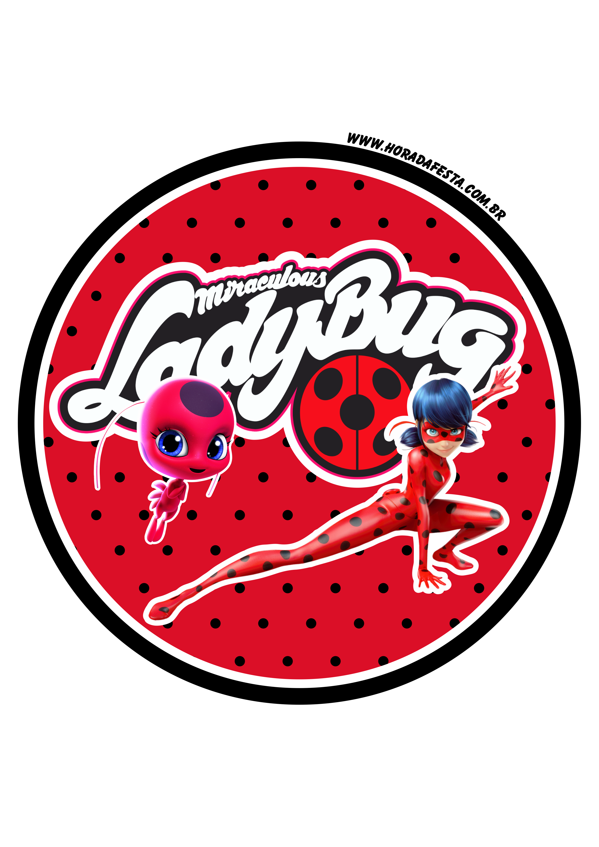 Miraculous Ladybug adesivo redondo fazendo a nossa festa artes gráficas artigos de papelaria decoração png