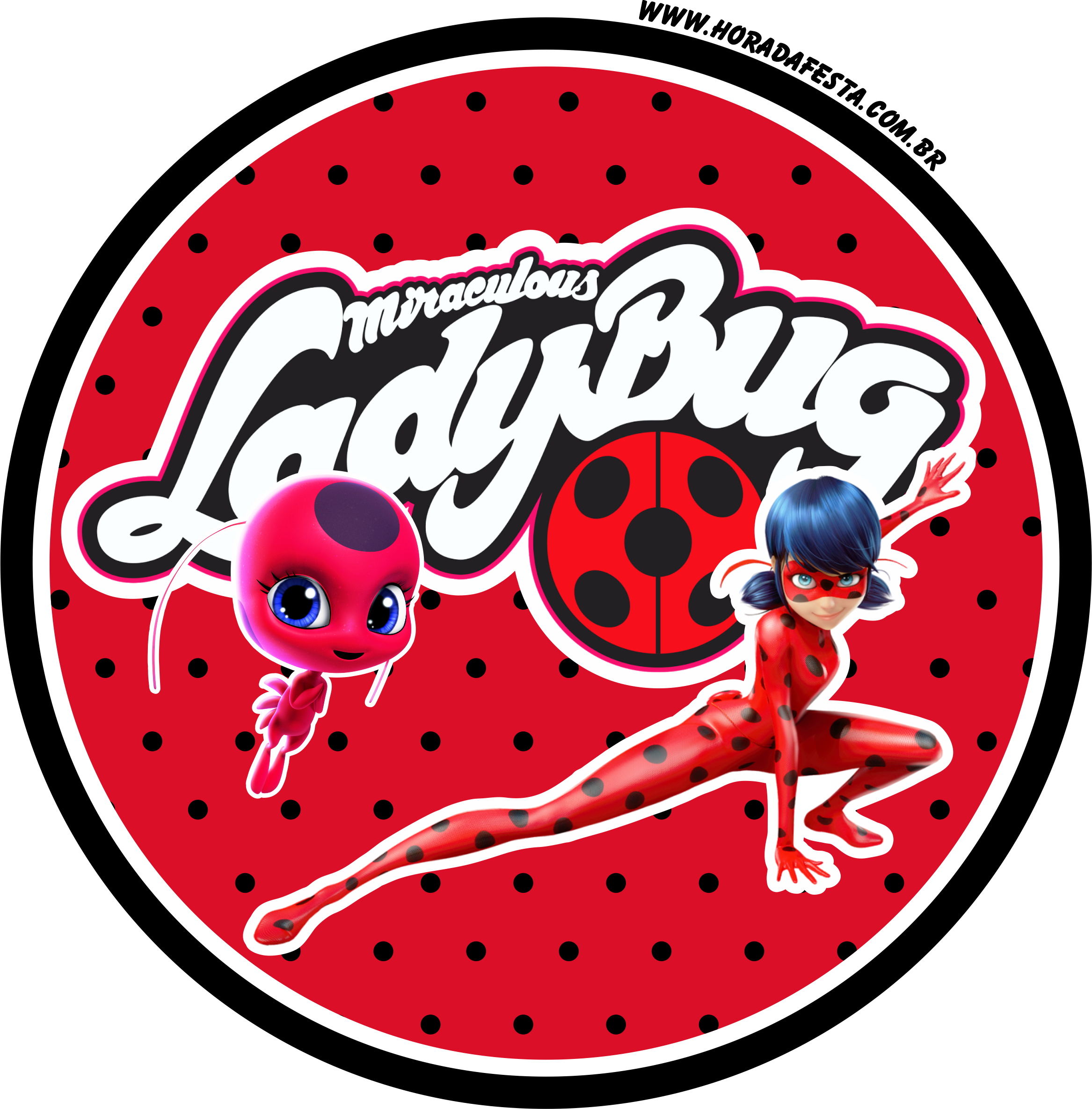 Miraculous Ladybug topo de bolo para imprimir festa infantil png em 2023