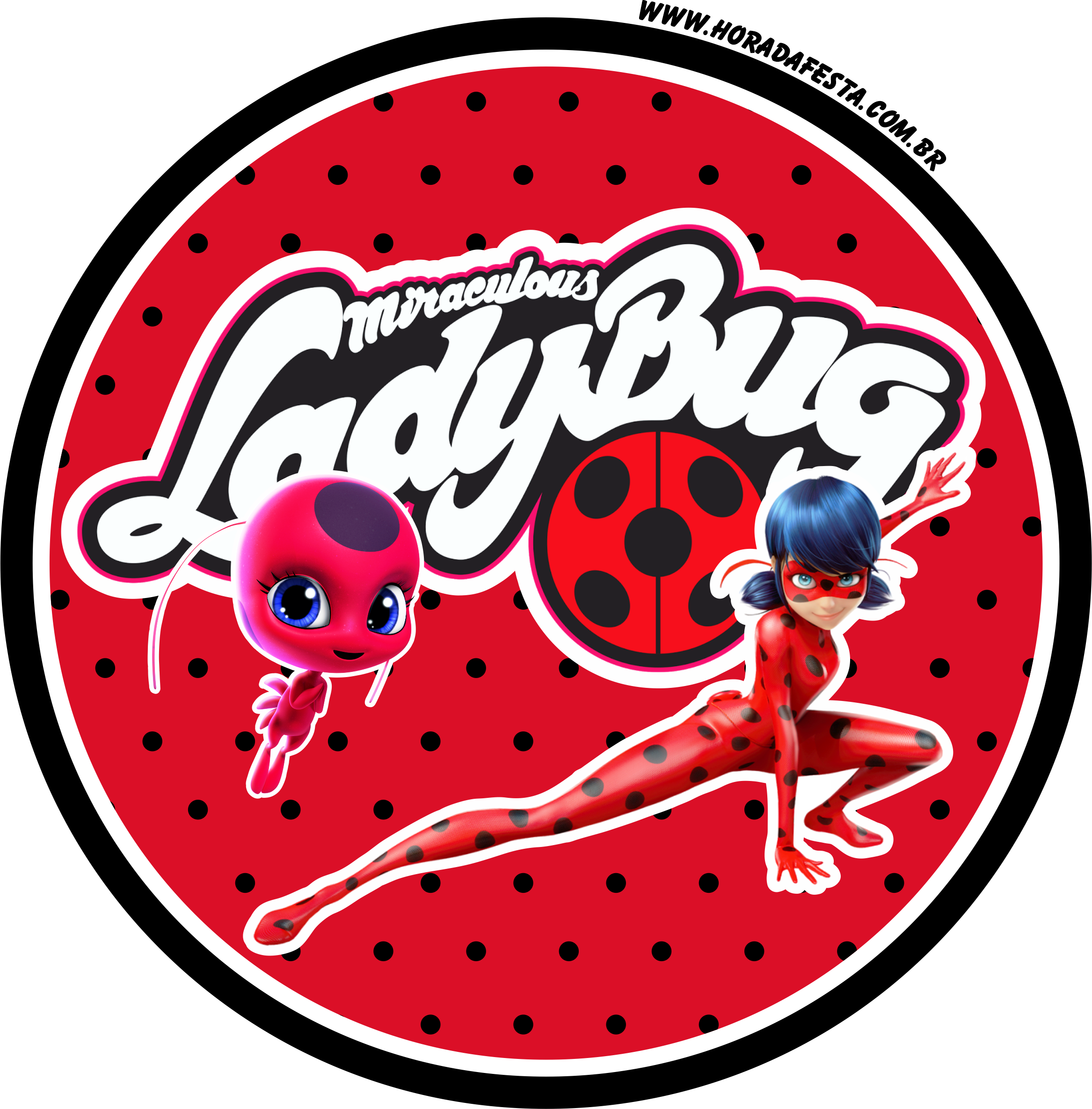 Miraculous As Aventuras de Ladybug adesivo redondo grátis png