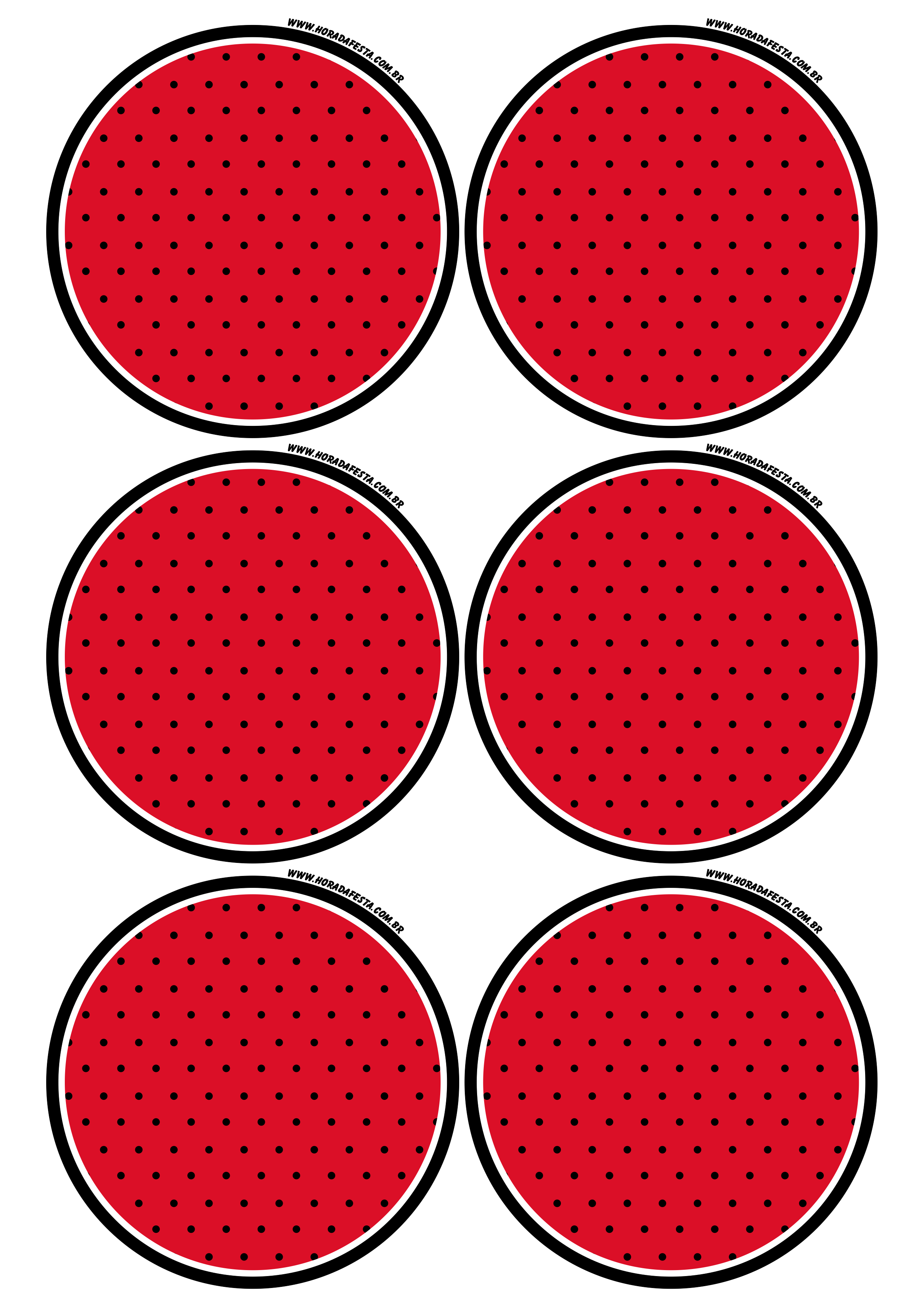 Miraculous Ladybug adesivo redondo vermelho com bolinhas decoração 6 imagens png