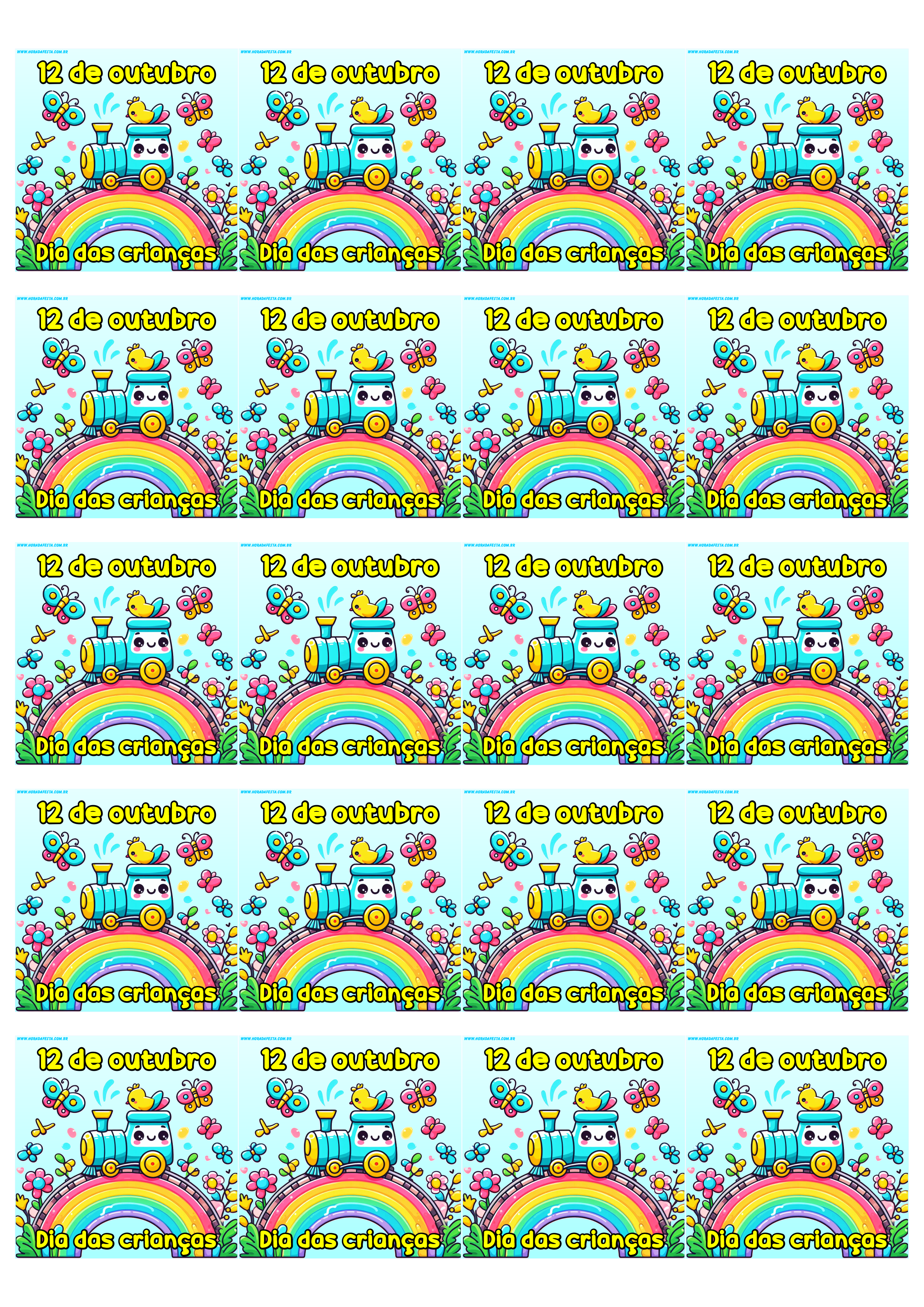 Dia das crianças 12 de outubro adesivo tag sticker etiqueta para decoração painel quadrado artigos de papelaria 20 imagens png