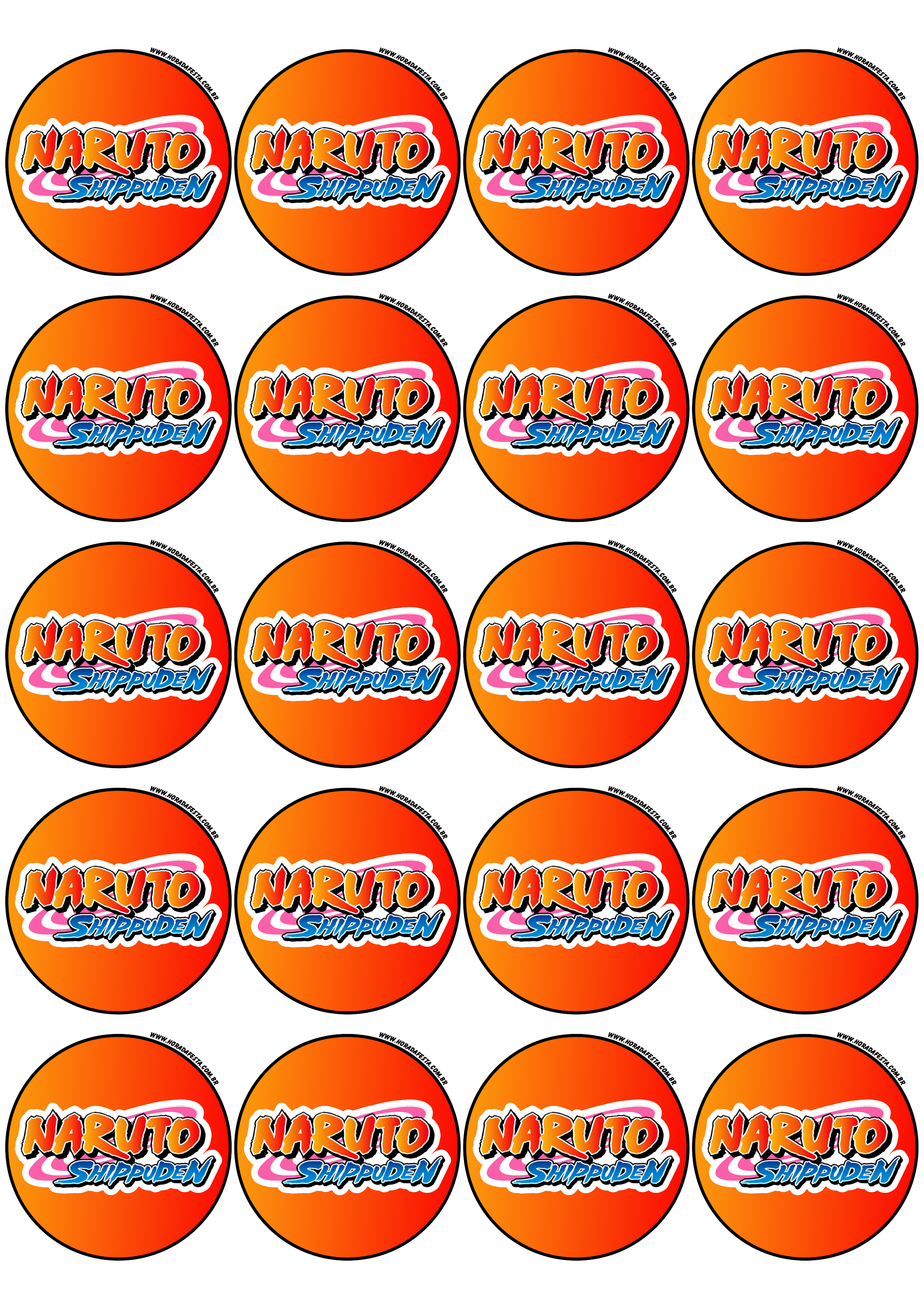 Naruto Shippuden adesivo redondo decoração de festas artigos de papelaria tag sticker 20 imagens png