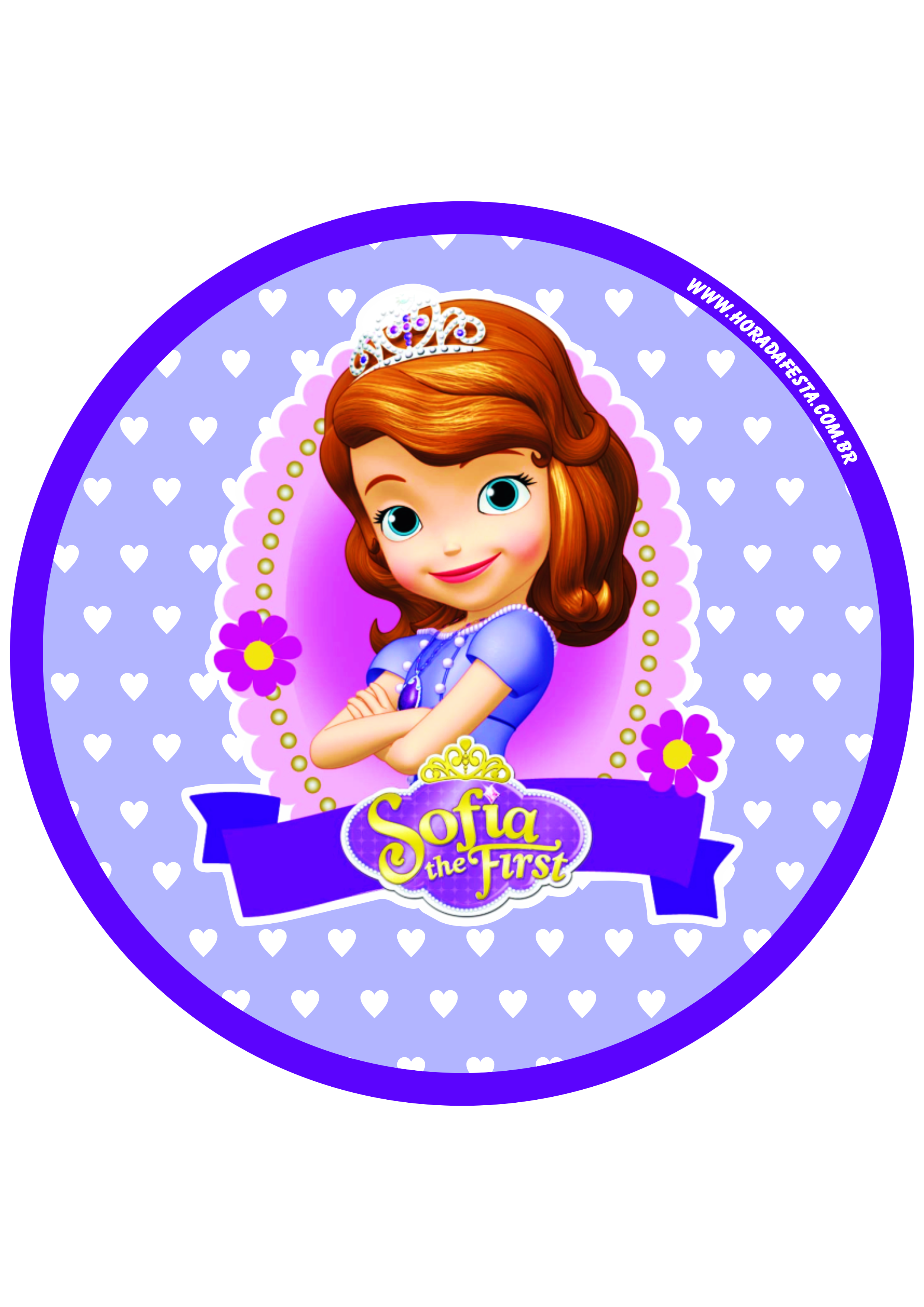 Princesa Sofia adesivo redondo tag sticker painel png