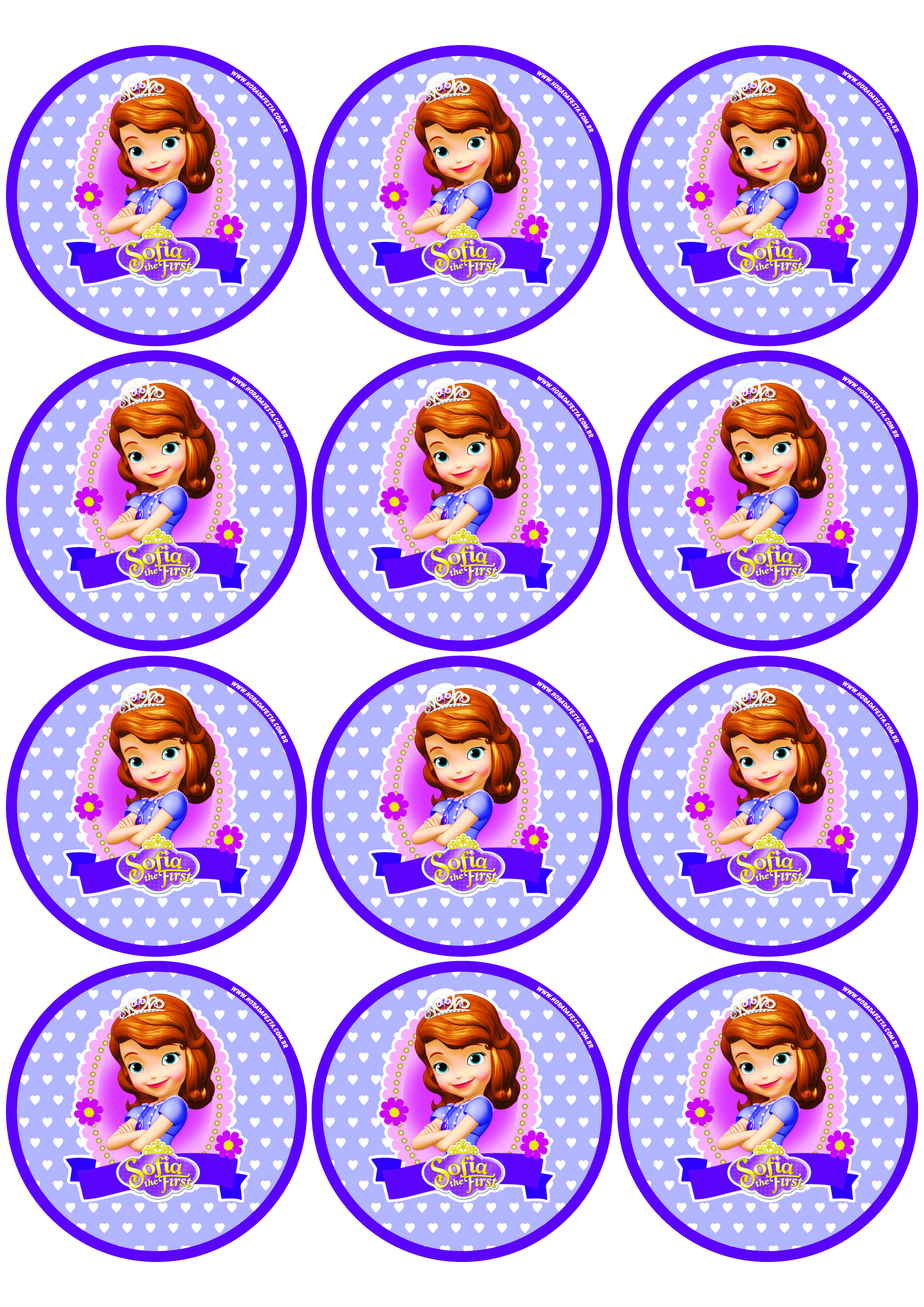Princesa Sofia adesivo redondo tag sticker 12  imagens png