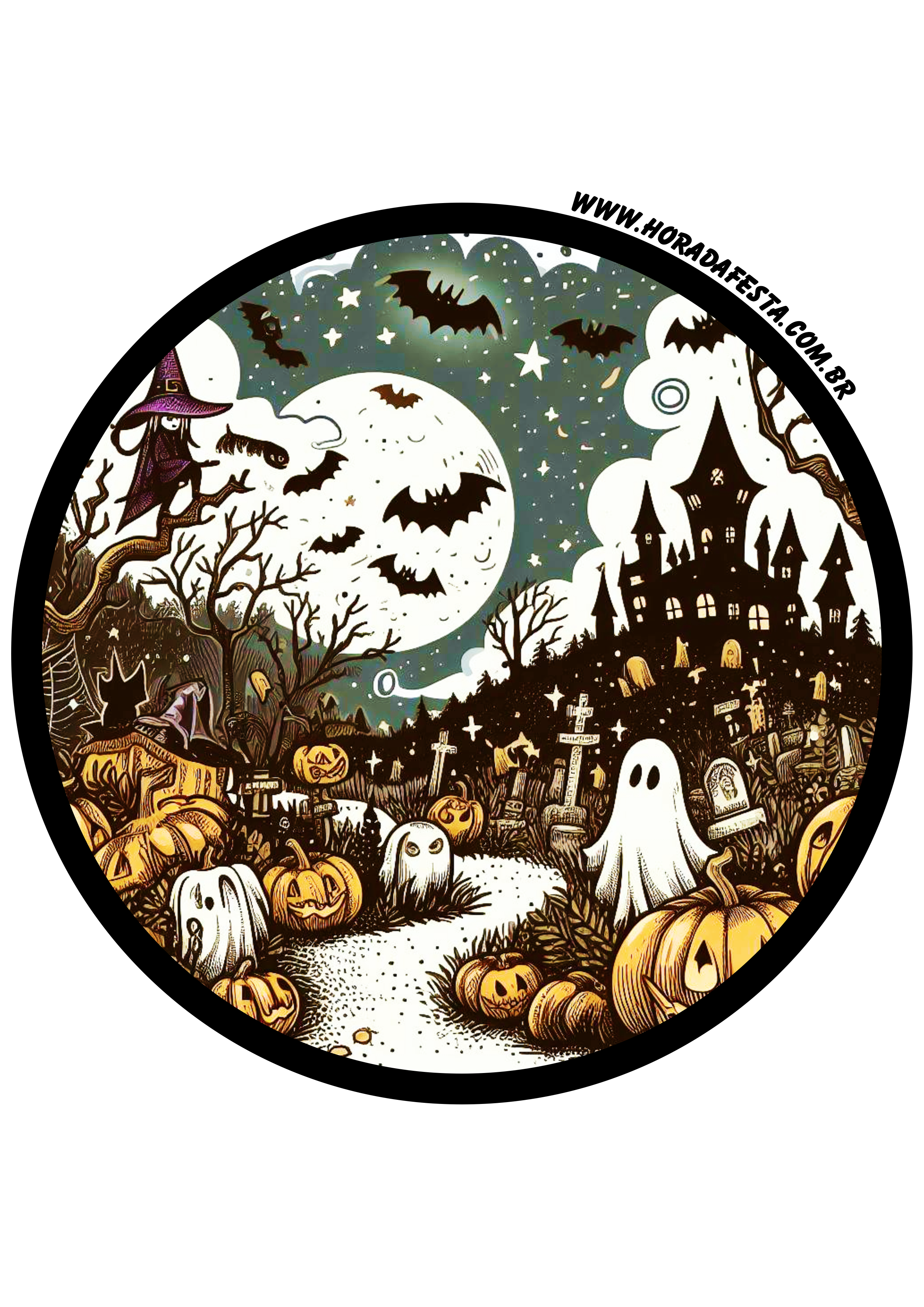 Halloween adesivo redondo tag sticker painel decoração dia das bruxas 30 de outubro png