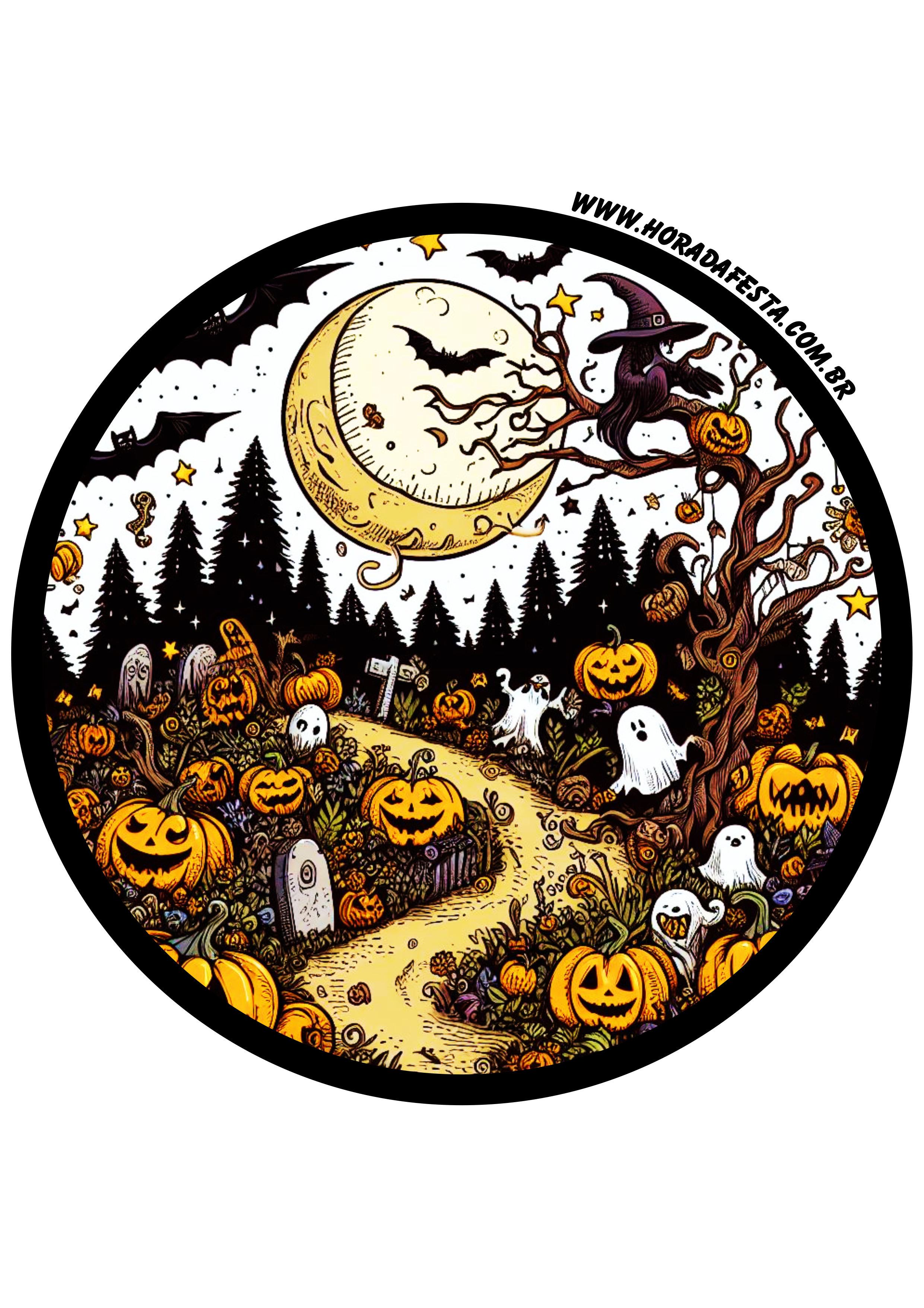 Halloween adesivo redondo tag sticker painel decoração dia das bruxas 30 de outubro artigos de papelaria gostosuras ou travessuras png