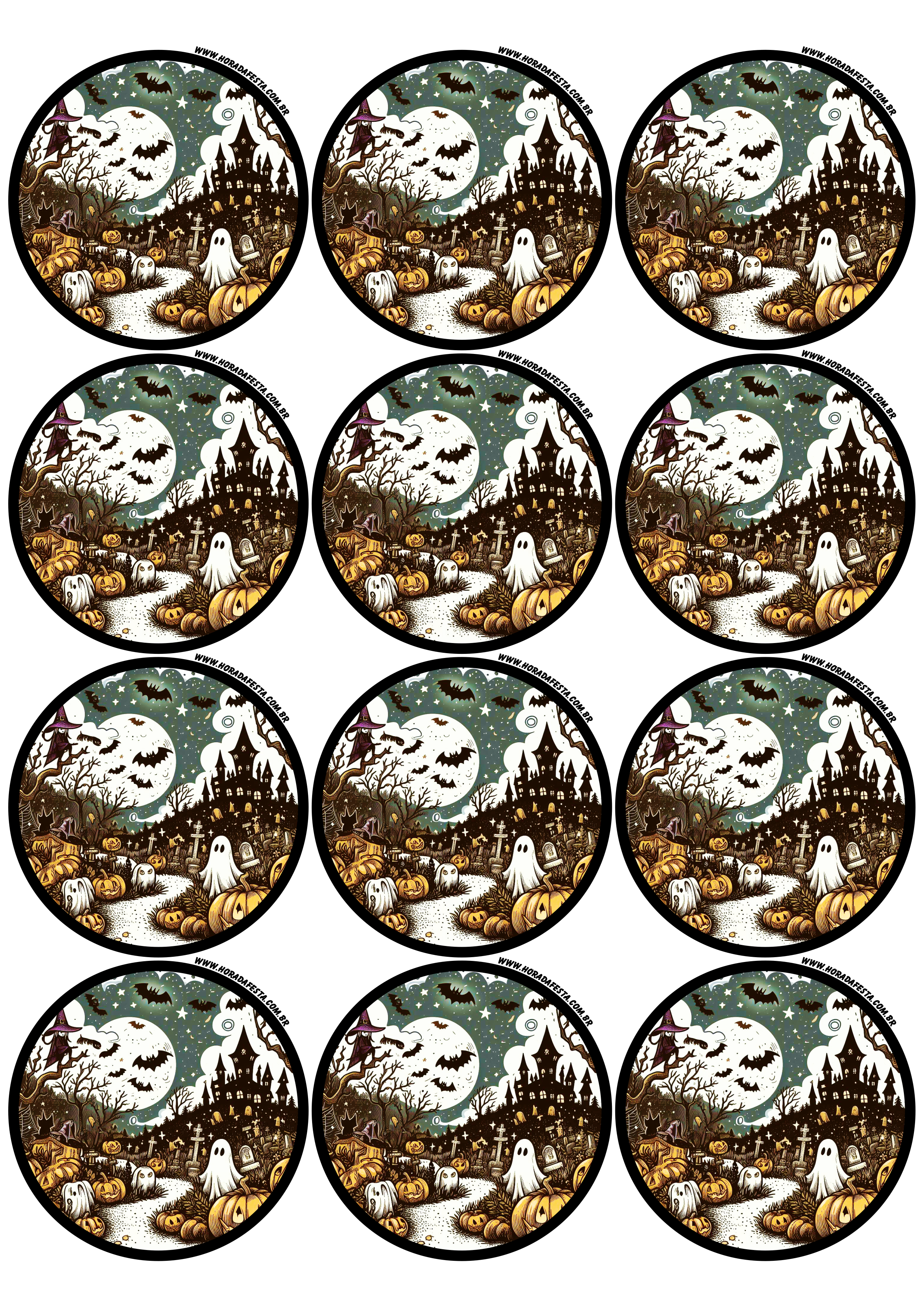 Halloween adesivo redondo tag sticker decoração dia das bruxas 30 de outubro 12 imagens png