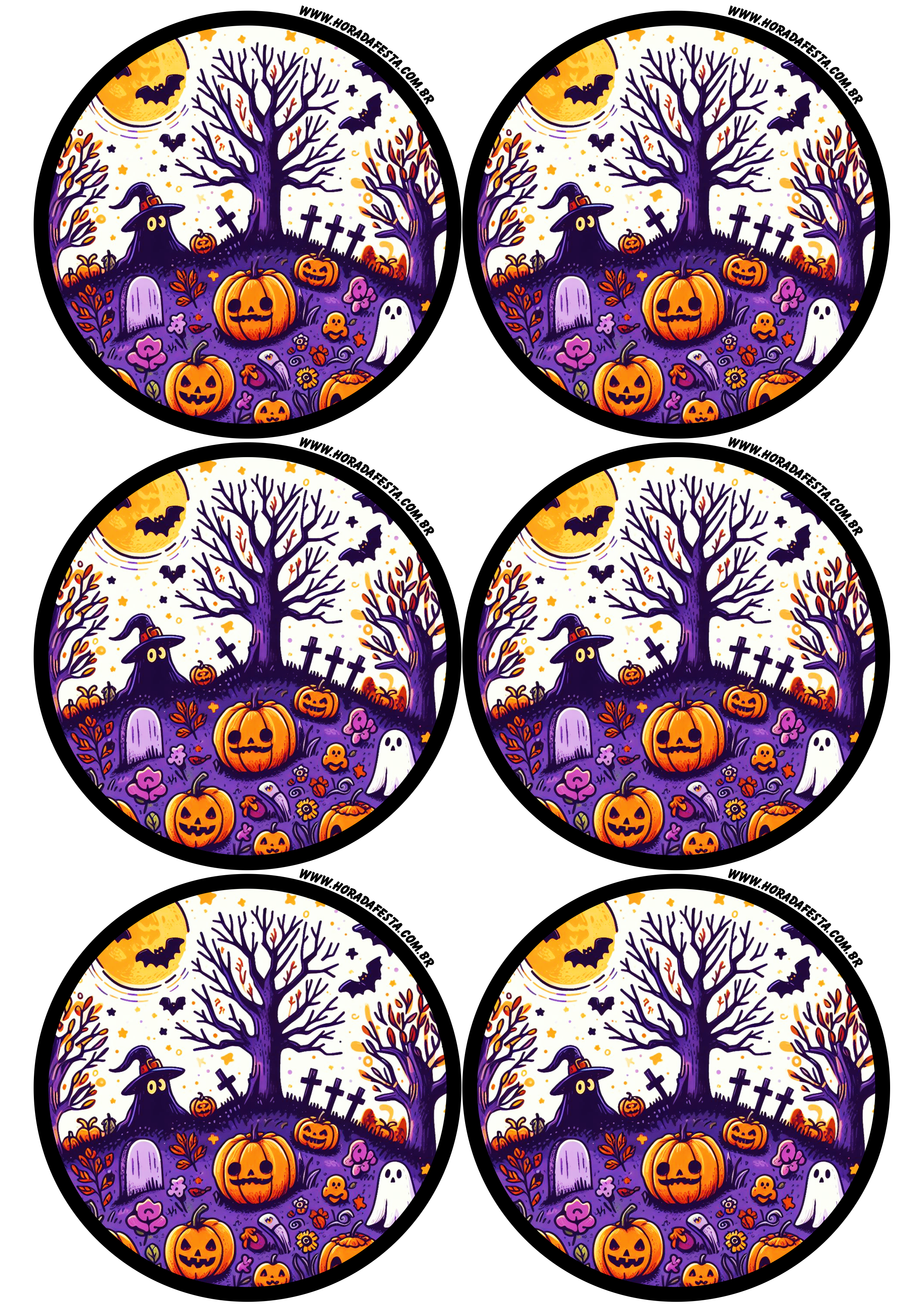 Halloween adesivo redondo tag sticker decoração dia das bruxas 30 de outubro artigos de papelaria 6 imagens png