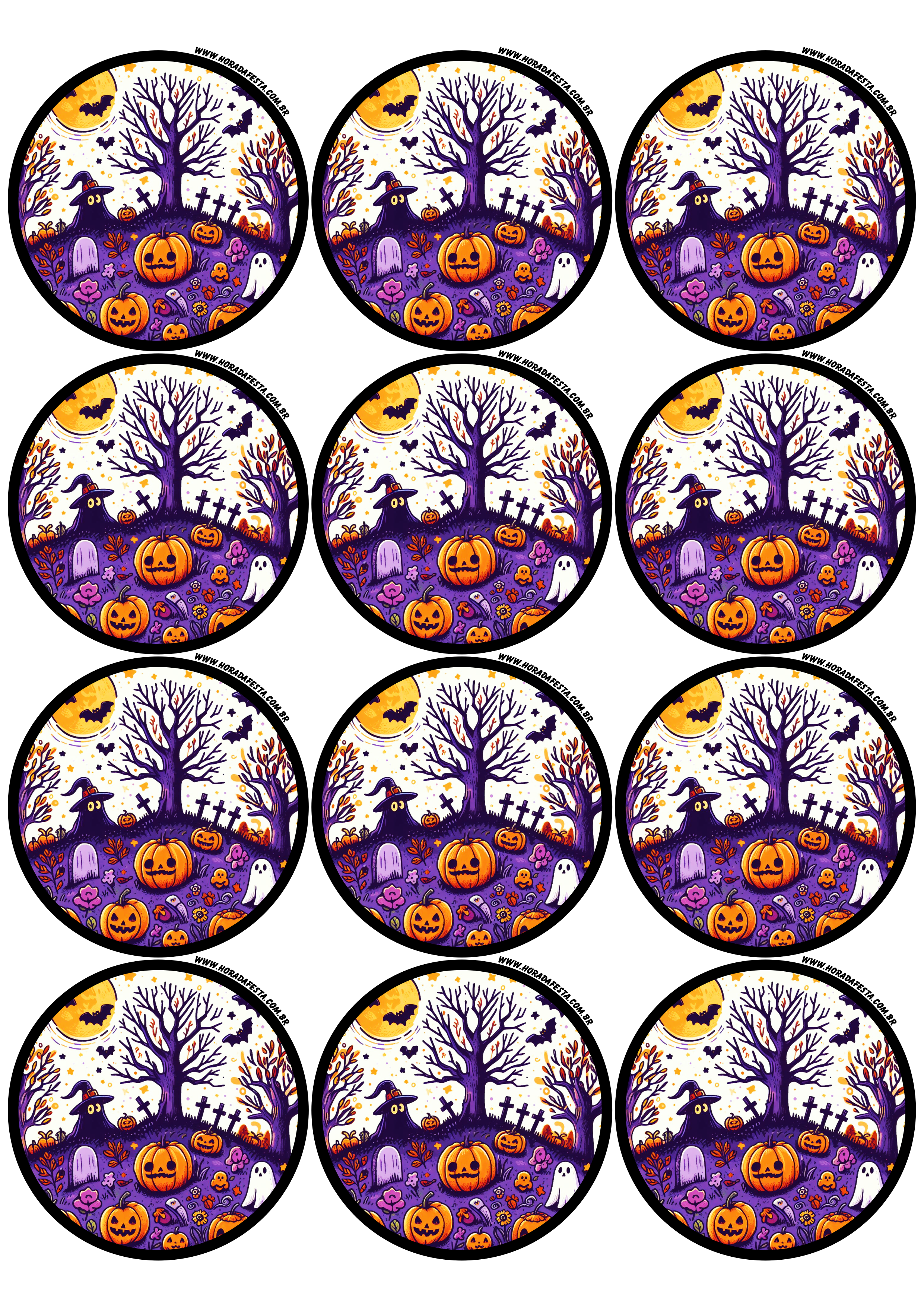 Halloween adesivo redondo tag sticker decoração dia das bruxas 30 de outubro artigos de papelaria 12 imagens png